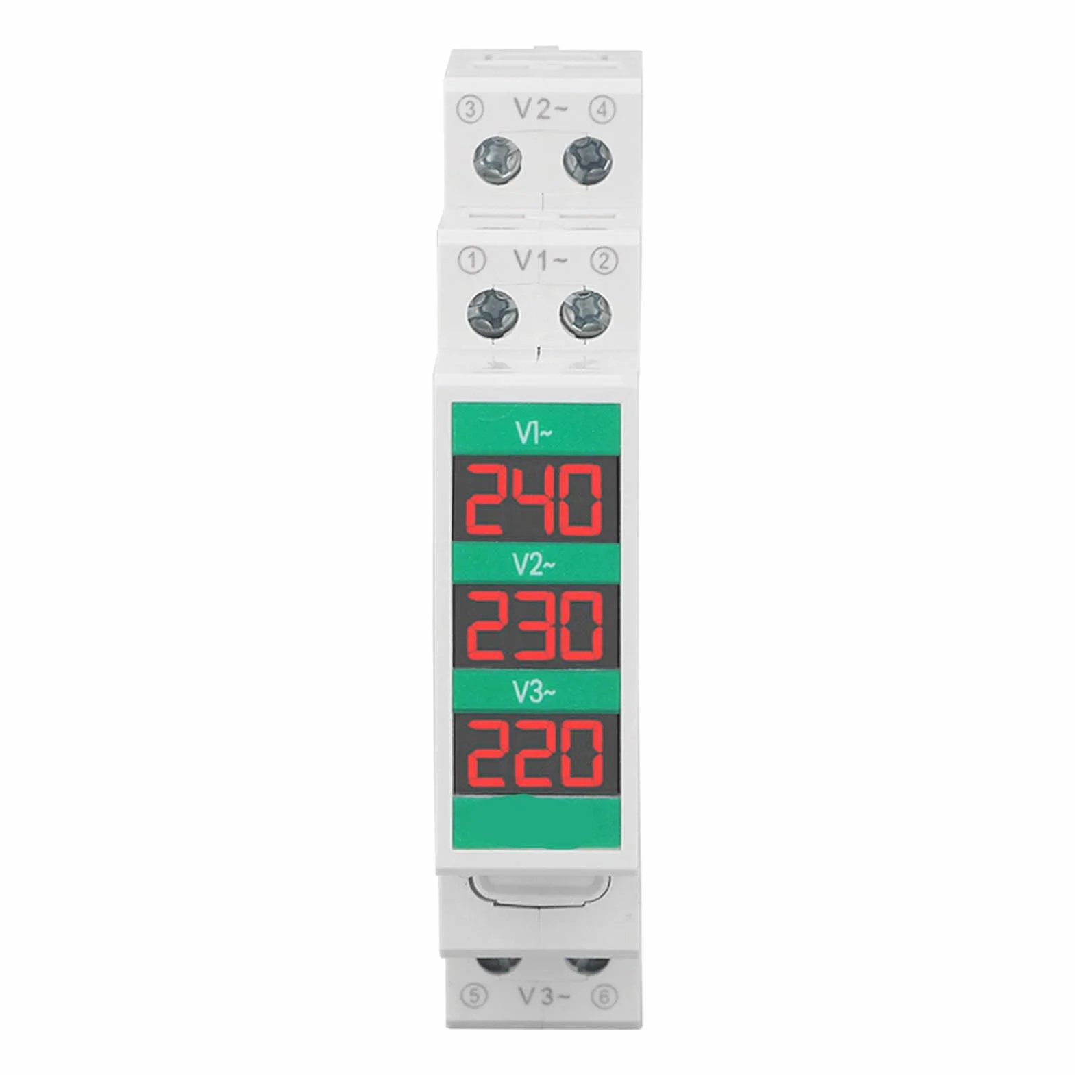 Marhynchus Voltmètre triphasé, Voltmètre Numérique LCD pour Mesure de Tension AC 60-450 V, monté sur Rail Din avec Interface Conviviale