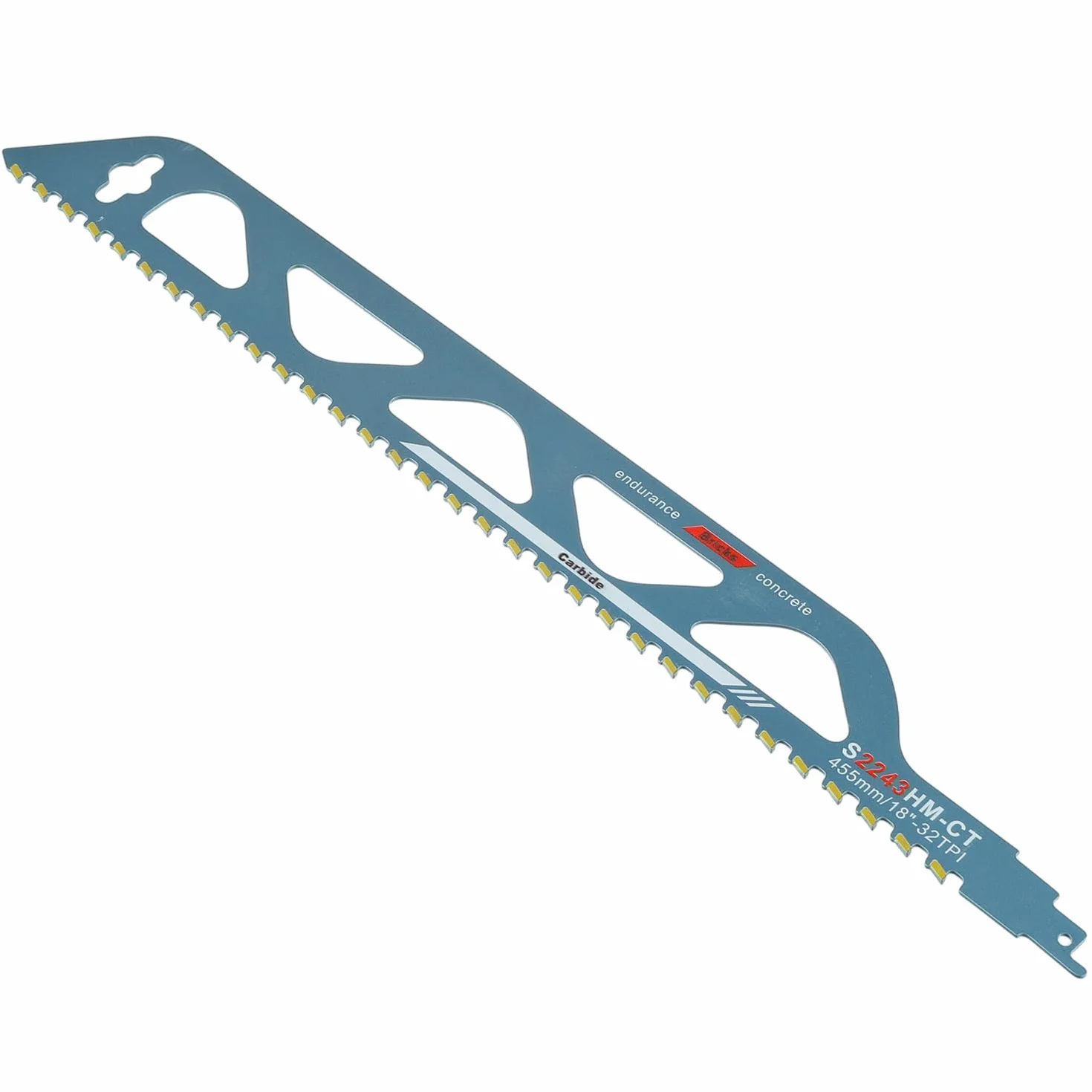 Lames de Scie Sabre, 455mm Lame Scie Sabre Brique S2243HM, Lame Scie Sabre Carbure pour la Coupe de Bois, Métal, Beton et Brique (455mm)