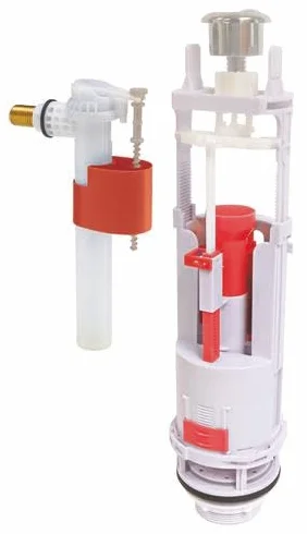SOMATHERM FOR YOU, Chasse d'eau de WC à étrier double poussoir NF avec robinet latéral, installation facile, réglable de 190 à 300 mm, joint silicone anti-calcaire, 10 ans de garantie