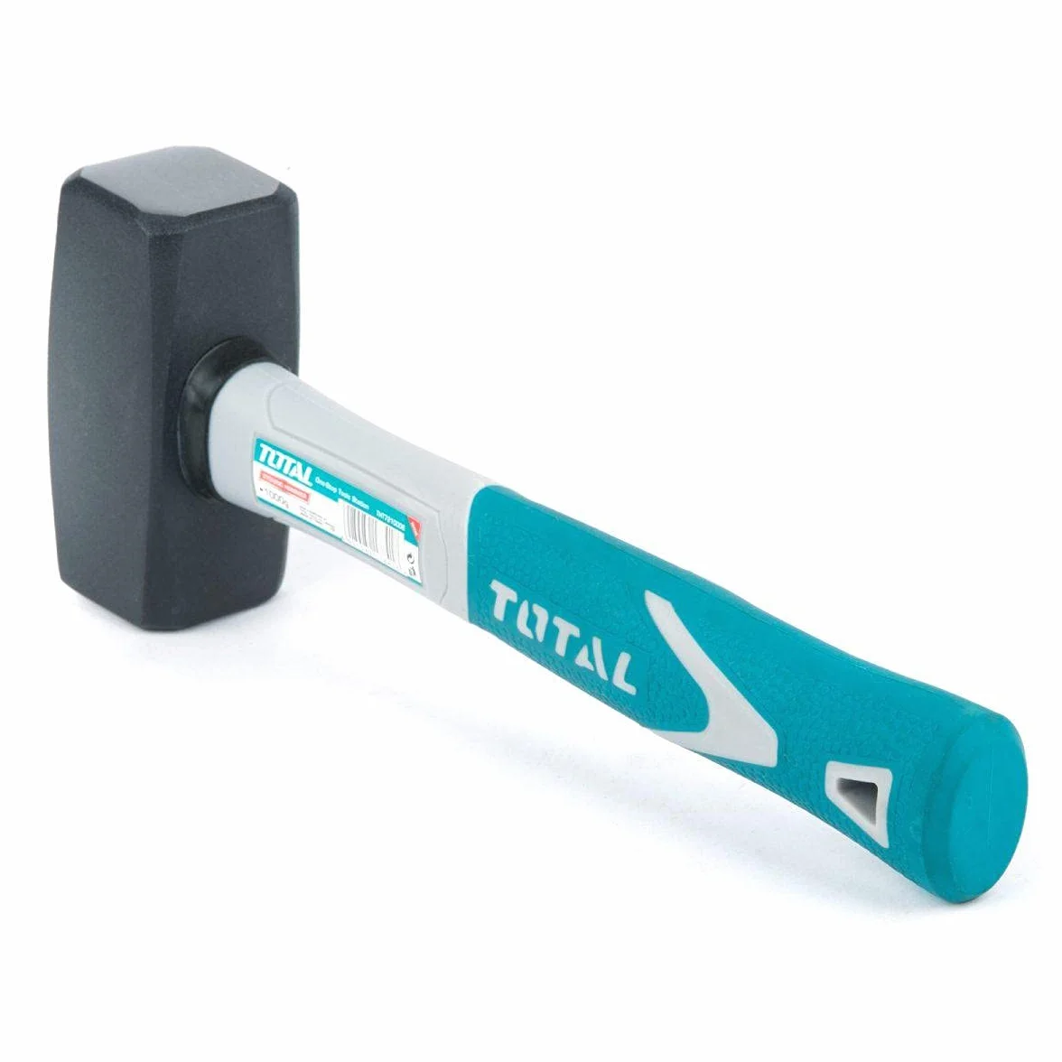 Total Tools - Massette en Acier - 1500 g - Idéal pour la Construction et la Maçonnerie - Haute Résistance aux Chocs - Manche en Fibre Ergonomique - Tête en Acier au Carbone Forgé