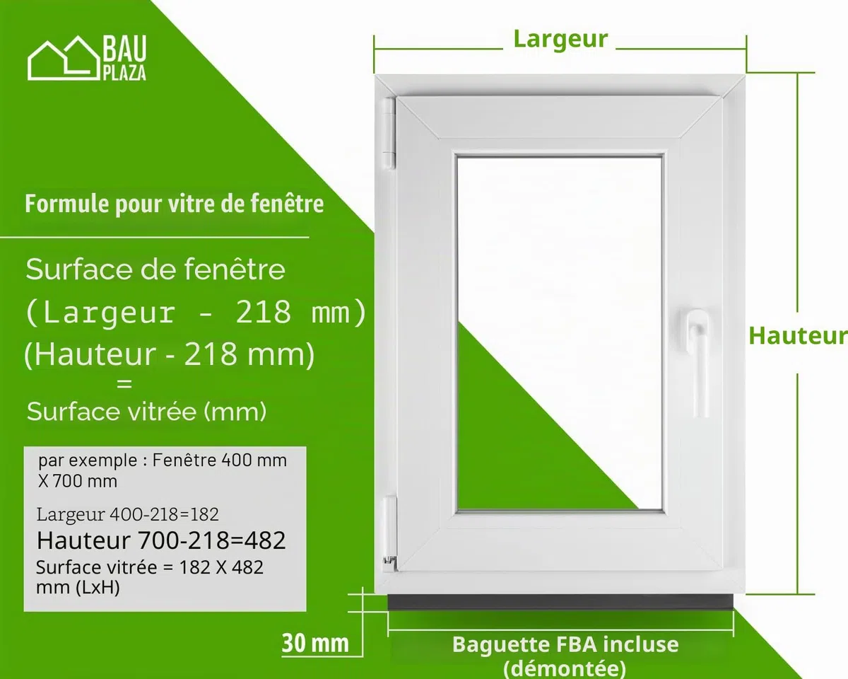 Fenêtre en PVC blanc double vitrage 4/24/4 LxH 60 x 90 cm d'ouverture Gauche Toutes les tailles 600 x 900 mm Oscillo-battant 1 vantail - BauPlaza
