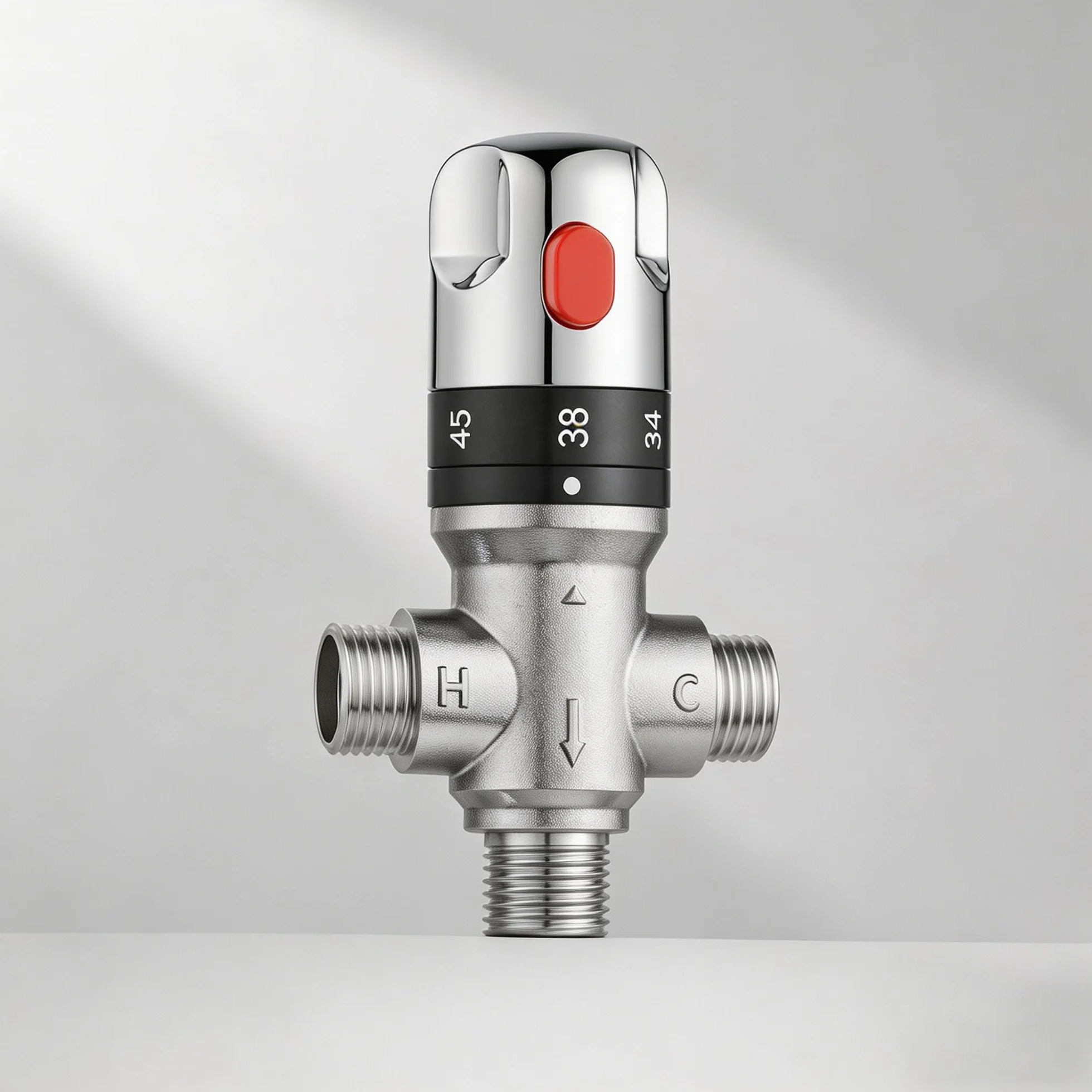 MORADO Mitigeur thermostatique pour système de douche, vanne de contrôle de température de l'eau avec connexions BSP 15 mm, laiton massif, chrome