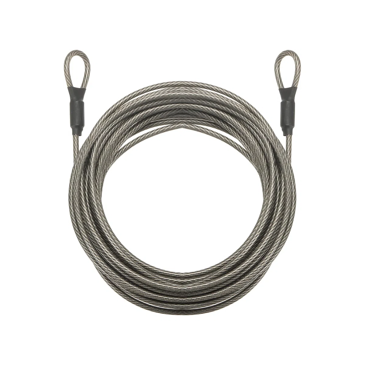 PATIKIL Câble antivol de sécurité (0,6 cm de diamètre, 9 m, gris) avec revêtement en vinyle et acier galvanisé flexible - Câble de sécurité pour bagages avec double boucles - Convient pour l'extérieur