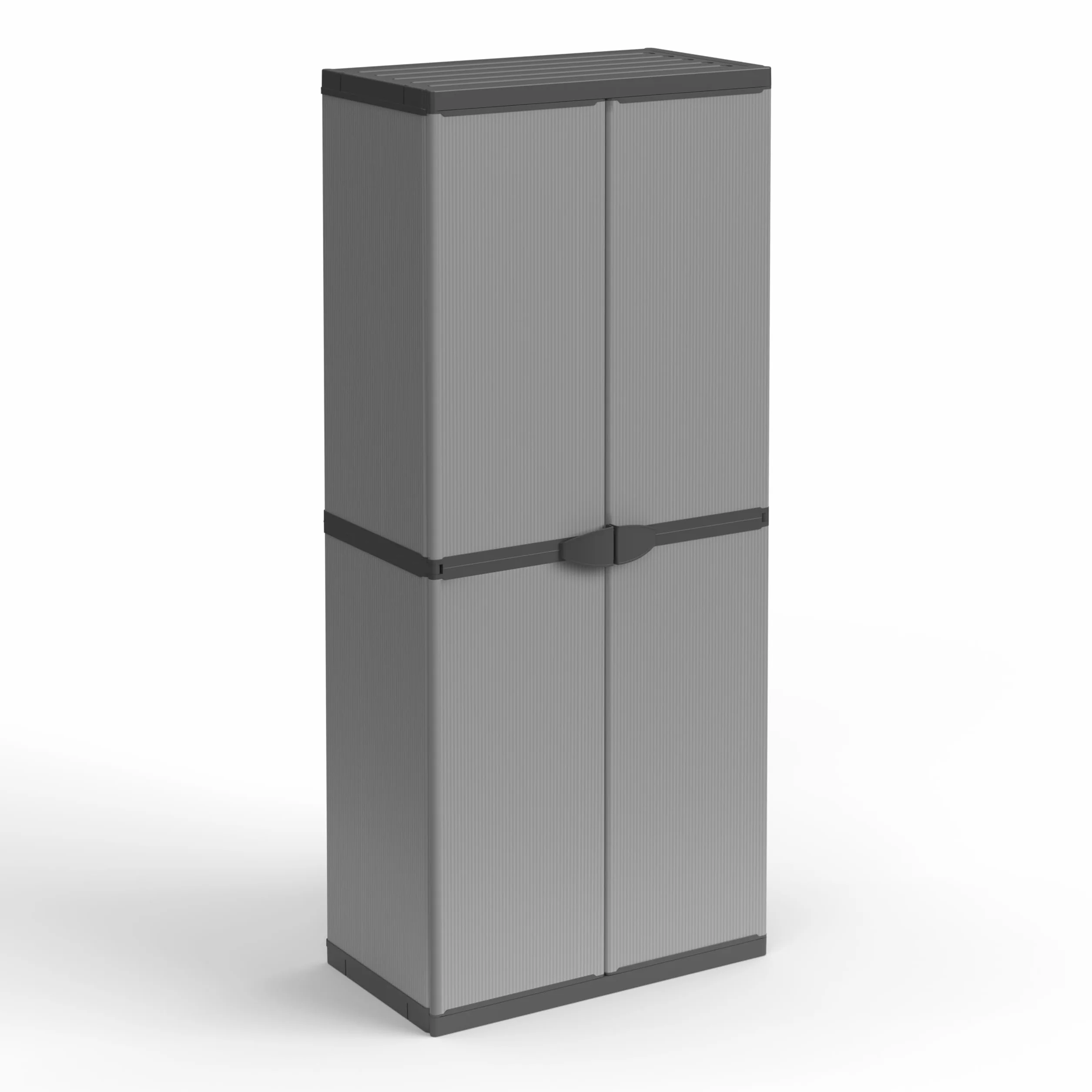 mongardi: Armoire Porte-Scope en résine de PVC et PP, 2 Portes, Facile à Assembler, système modulaire, Durable, adaptée aux environnements intérieurs et extérieurs, 68 L x 40 x 165 cm, Gris et Noir