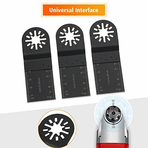 20 pcs 34mm Outil Multifonction Lames Lame Oscillante, lames skill multifonctions en Acier au Carbone, Marqueurs de profondeur intégrés, DIY pour Scier Couper Racler Façonner Polir