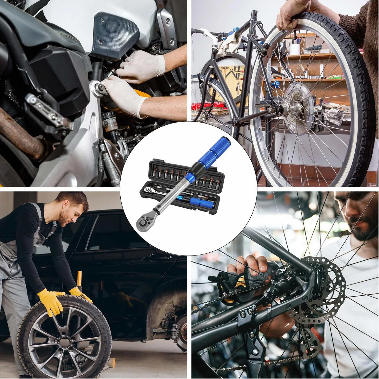 Clé Dynamométrique 1/4'', 2-24Nm, Précision ±3% avec 72 Dents, Clef Dynamometrique Réversible, Clés Dynamométriques avec Barre D'extension 100mm, Kit D'entretien pour Vélo, Moto et Voiture