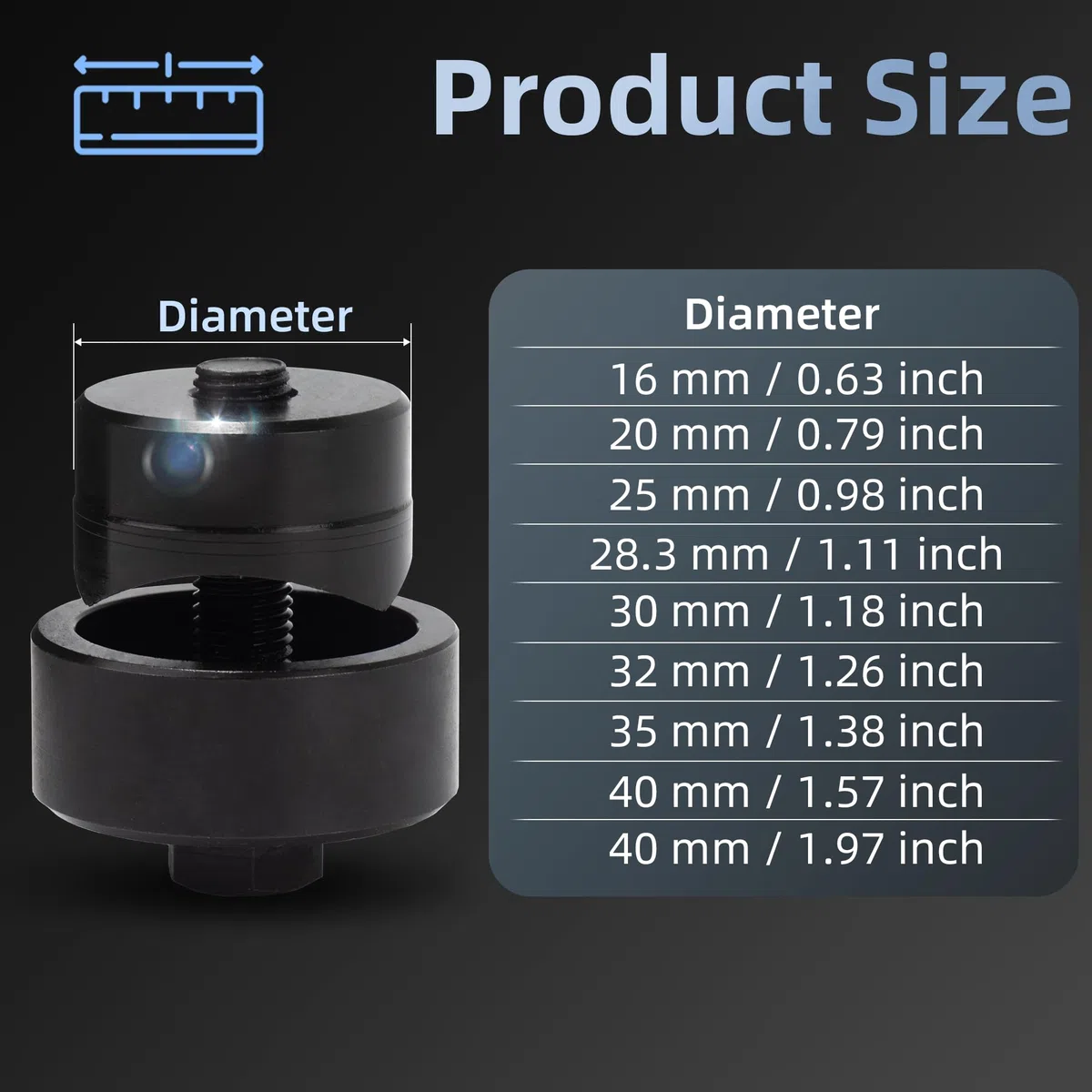 Perforatrice en Métal Diamètre 35 mm Hexagonale Emporte-Pièce pour Évier Inox Ouvre-Trous Perforateur de Trous en Tôle de Acier pour évier, Plaque en Acier, Inoxydable, Métal