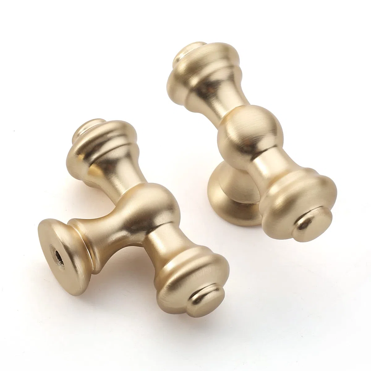 Amerdeco 10 Pièces Boutons de Meuble Laiton Brossé, Vintage, pour Armoires, Tiroirs et Portes de Cuisine UK0017
