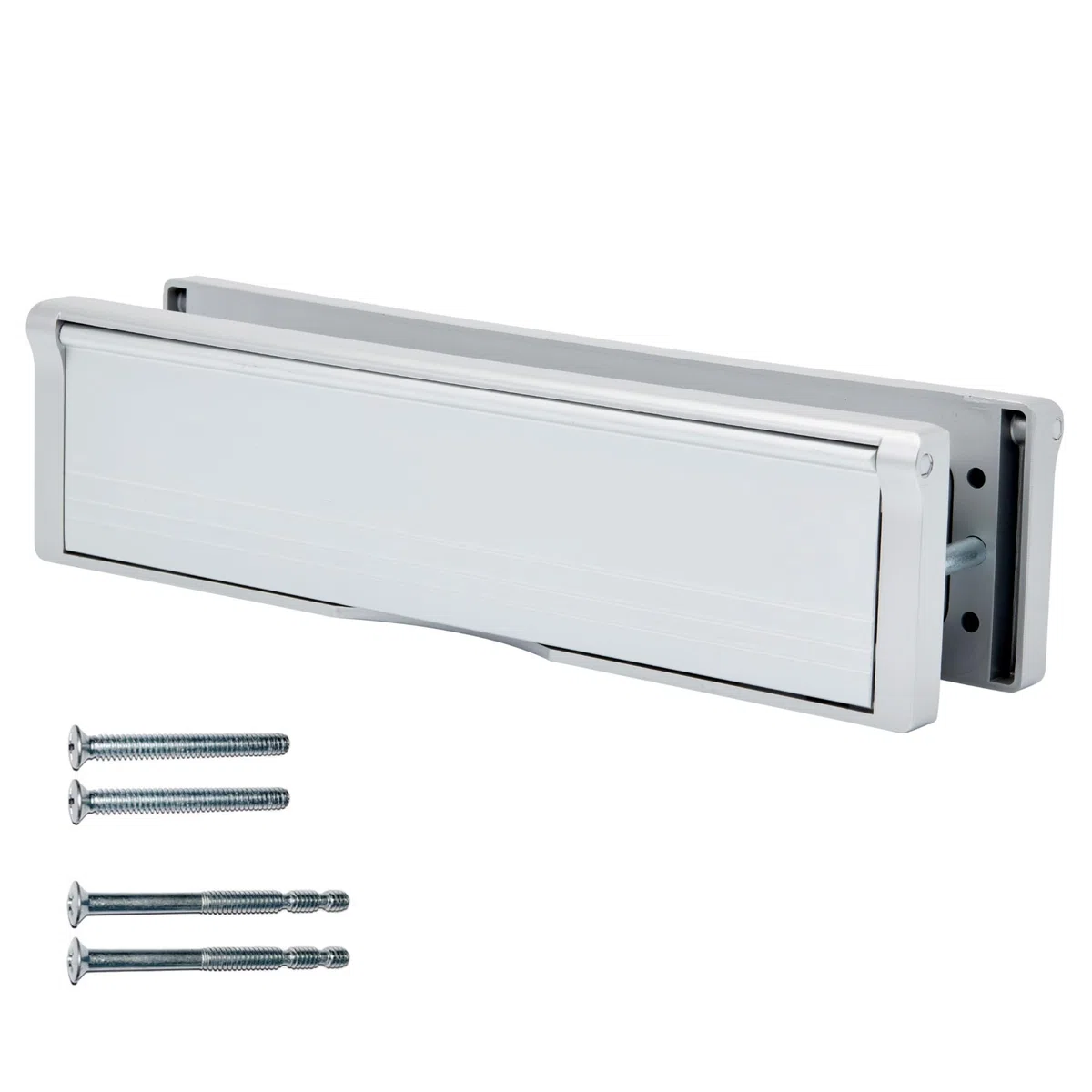 Keypak Boîte aux lettres réglable pour portes en bois composite UPVC (argent/aluminium anodisé satiné, 40 à 80 mm)
