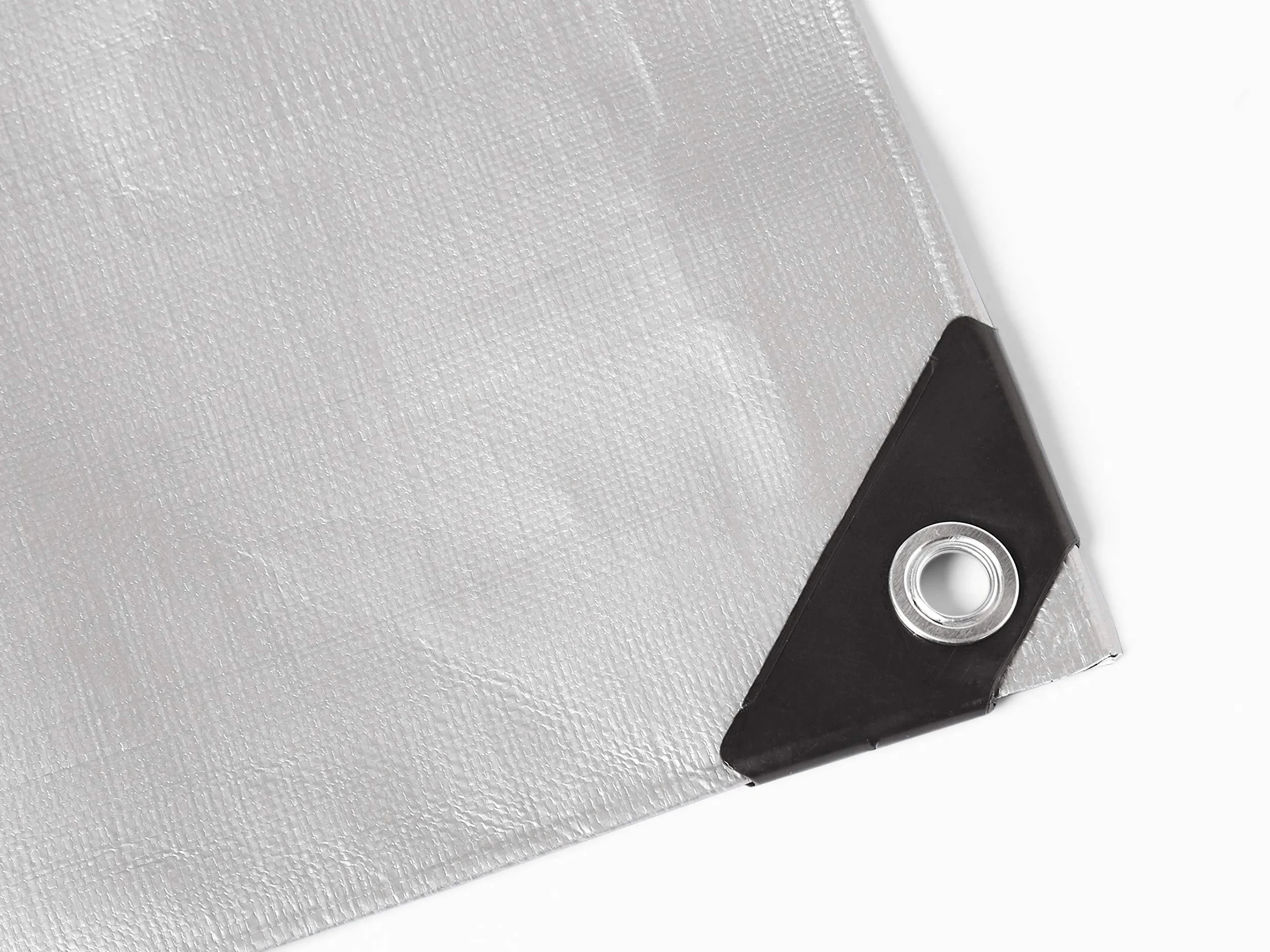 Amazon Basics Imperméable Bâche multi-usage en polyéthylène, 3,6 x 6 m, épaisseur 16 MIL, 6kg, Argenté/Noir, Lot de 1