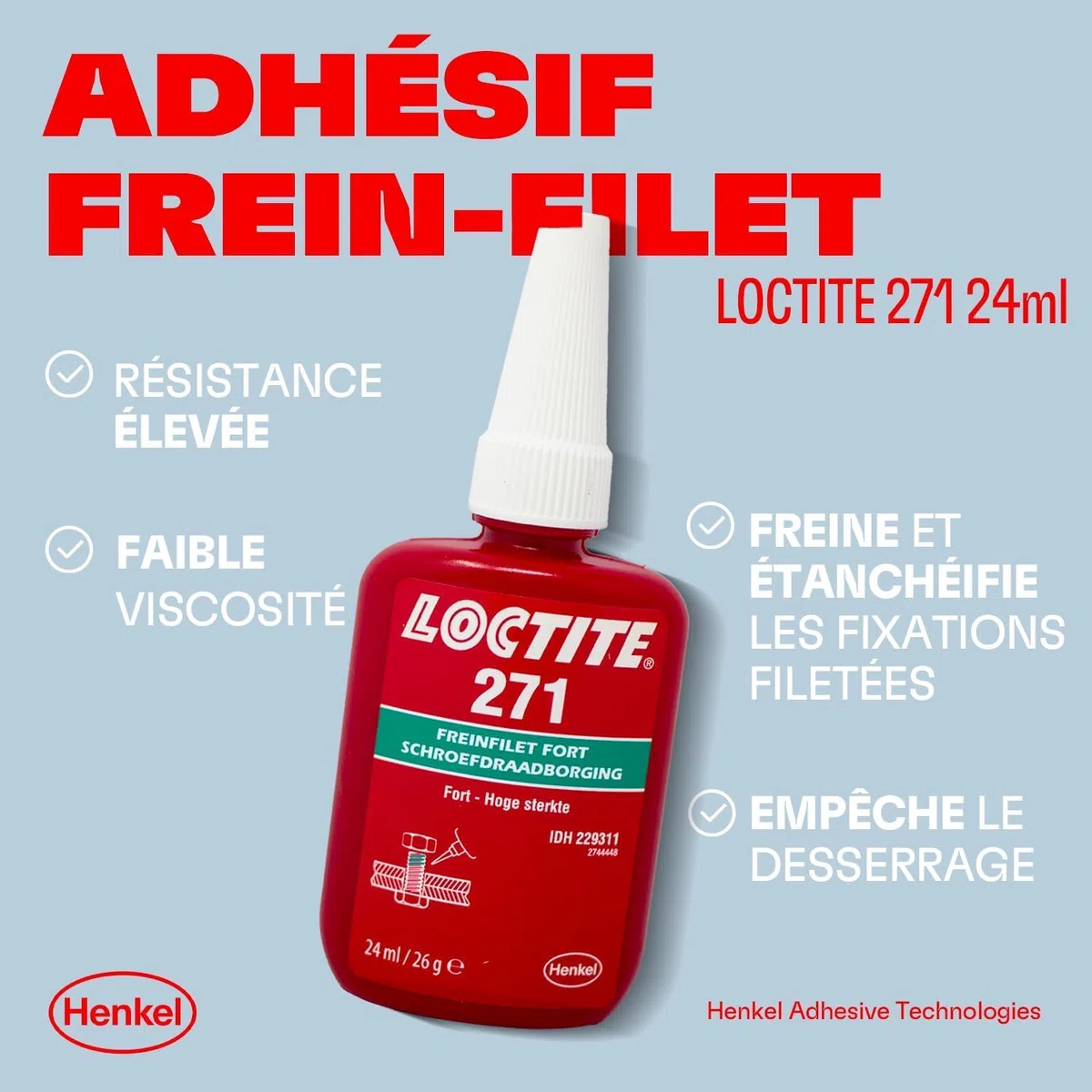 Loctite 271 Frein Filet Fort 24ml