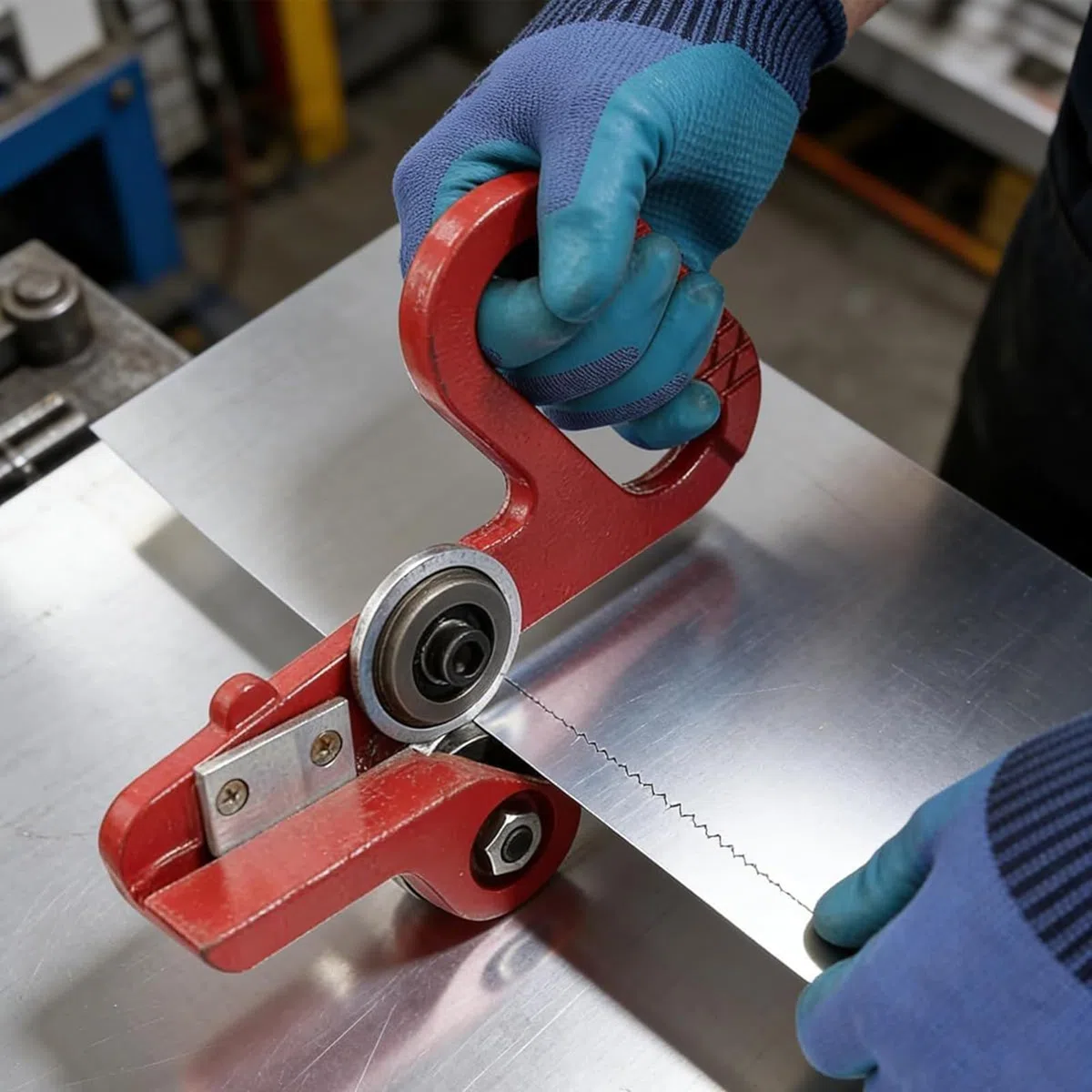 Outil Coupe Métal,Coupe Toiture Double Roue à Traction Manuelle,Cisailles Réglables pour Découpe de Tôle Métallique | pour la de l'Acier, de l'Aluminium, du Fer-blanc, du Carton et