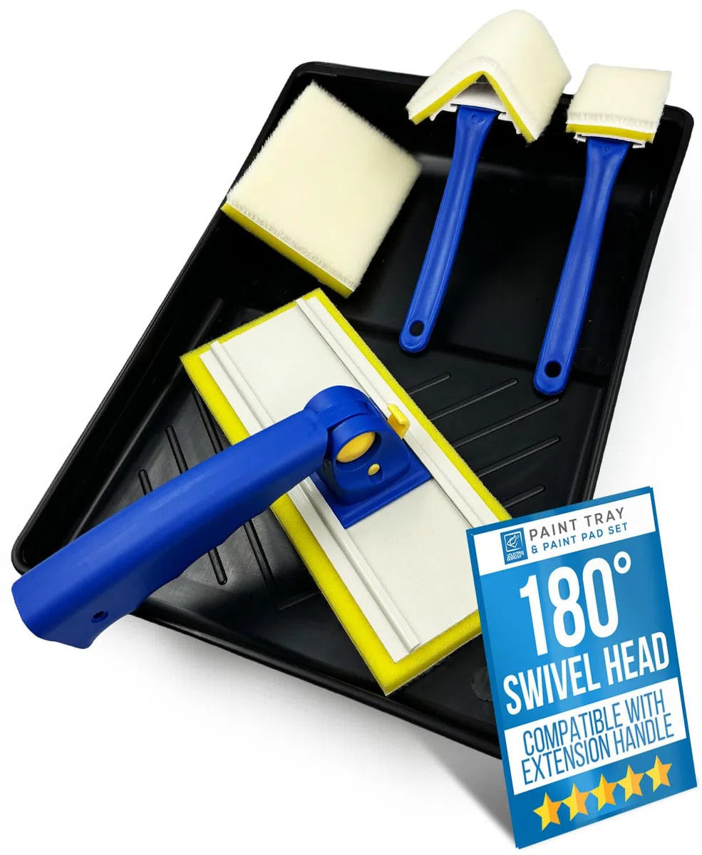 Lot de tampons de peinture pour murs et plafonds, y compris les tampons de peinture grands, moyens, petits, triangulaires, plats pour la décoration, têtes interchangeables, extensibles,