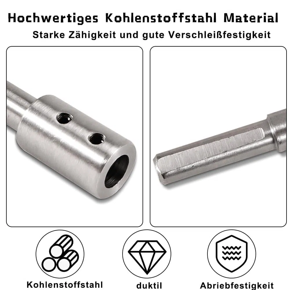 Rallonge de foret de 254 mm extra longue pour foret Forstner avec tige 3/8", rallonge extra longue de 254 mm pour foret Forstner avec tige 3/8"