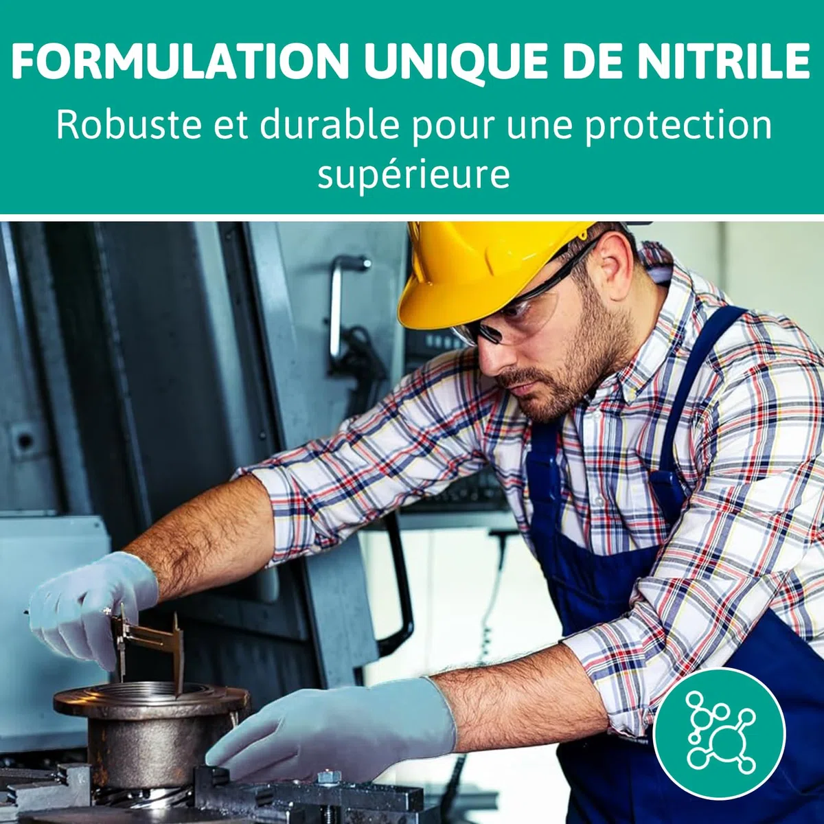 Ansell TouchNTuff 92-665 Gants Jetables en Nitrile, Non Poudrés, Haute Protection Chimique et Mécanique, Contact Alimentaire, Sécurité Industrielle, Sans Latex, Bleu, Taille S (100 Gants)