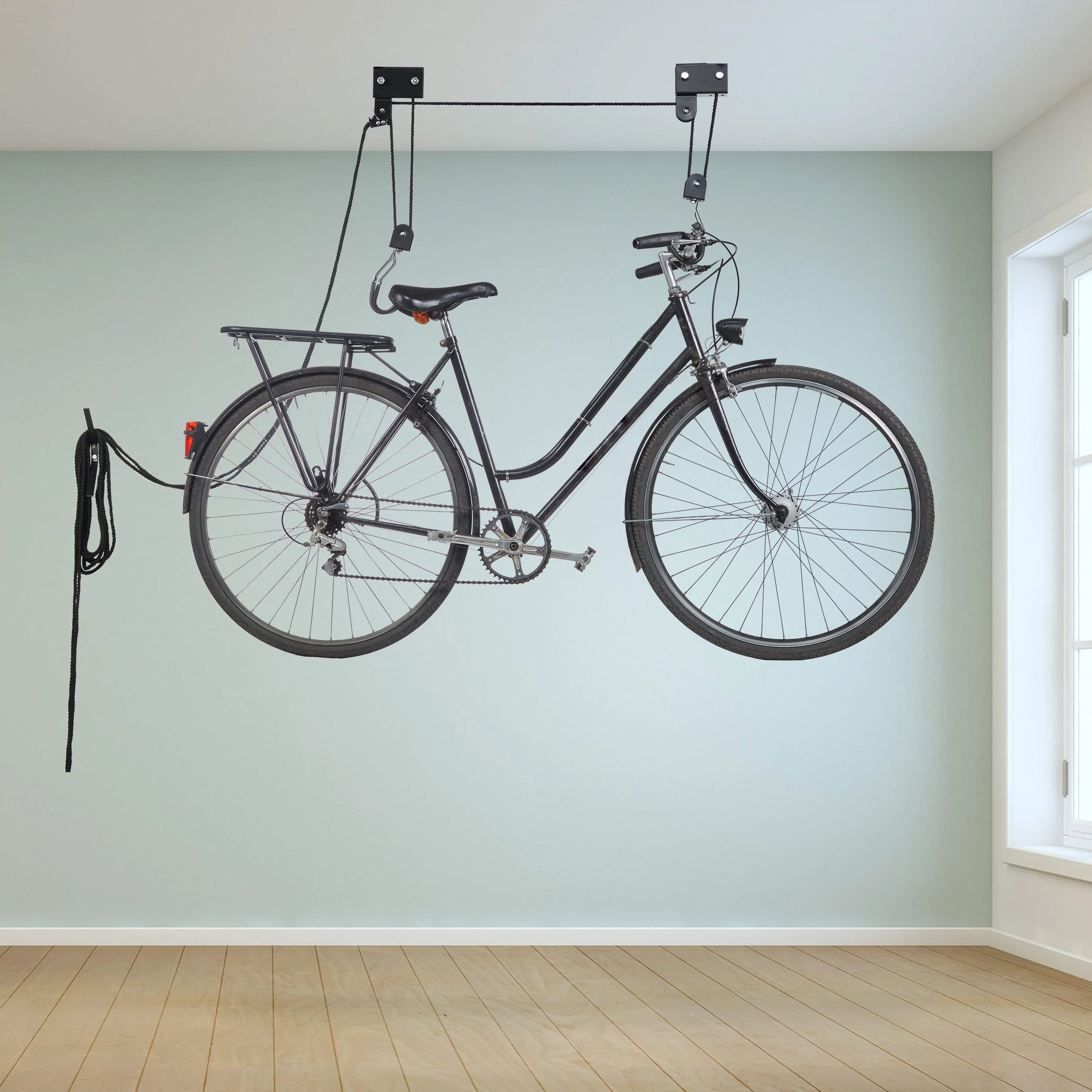 Relaxdays Élévateur de vélo avec crochet et frein à corde, kayak, élévateur de vélo, taille unique
