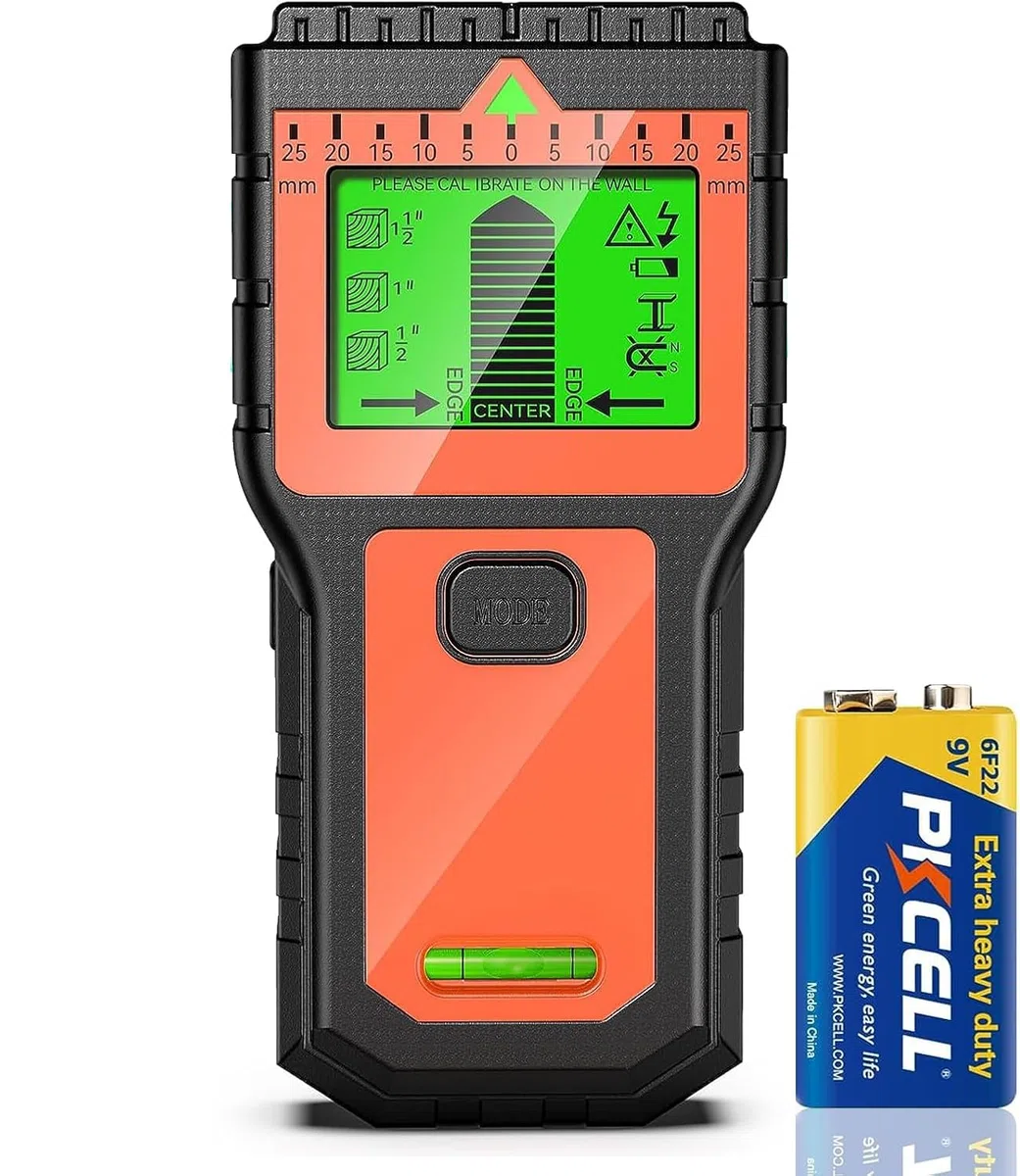Détecteur de cable électrique avec écran LCD et alarme sonore – Scanner mural multifonction pour bois, métal et tuyaux (Orange)