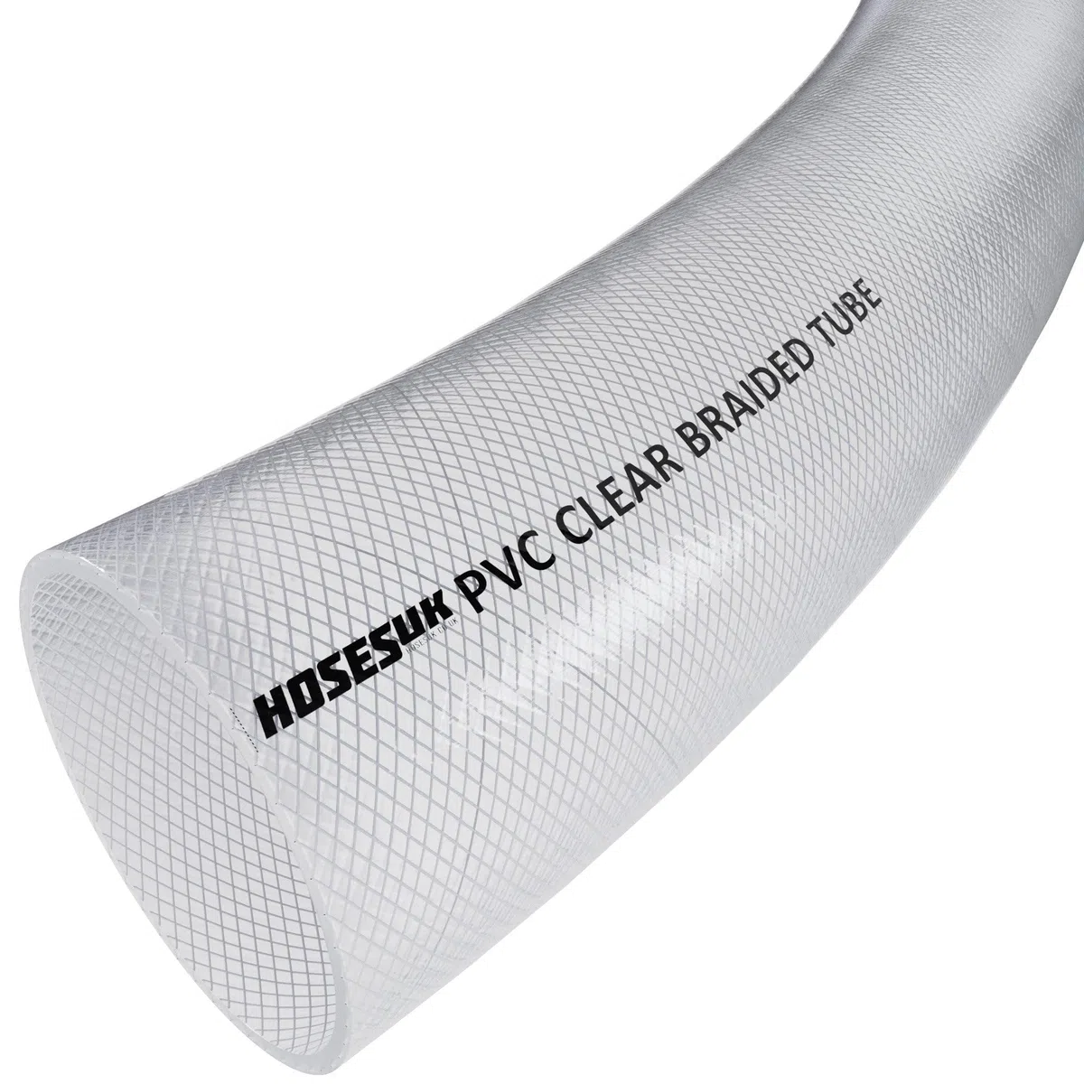 Tuyau flexible en plastique PVC transparent renforcé tressé pour air, eau, huile, gaz, nourriture - diamètre intérieur 10 mm (3/8") - 3 mètres