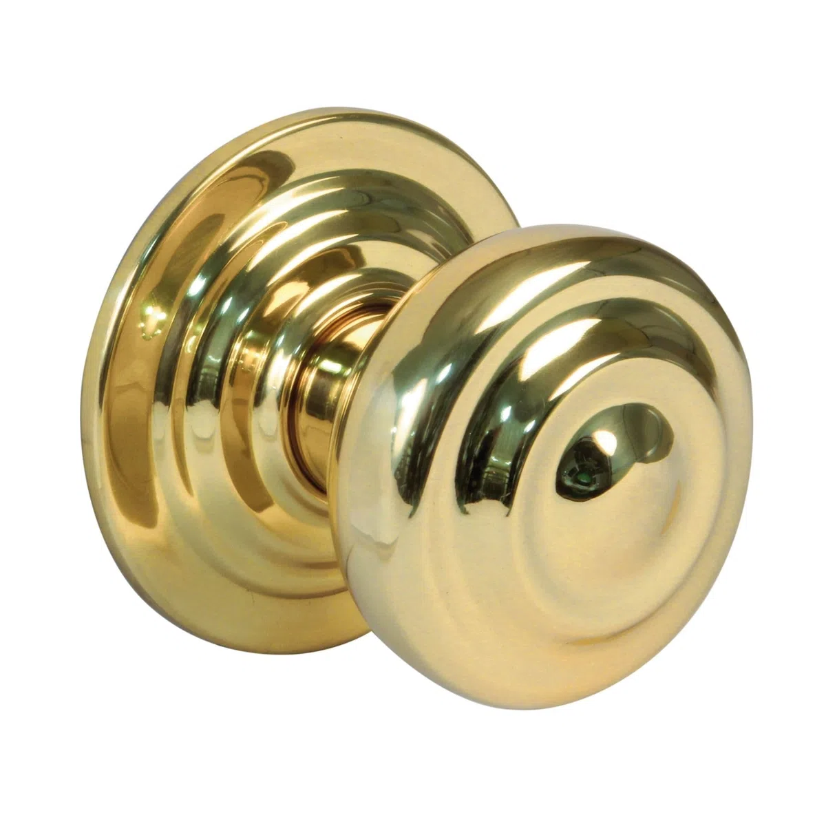 Amig - Bouton Rond pour Portes Extérieures d'Entrée - Poignée pour Porte Principale de la Maison - Diamètre de la Poignée Ø70 mm - Laiton - Doré - Comprend Vis et Écrou de Fixation