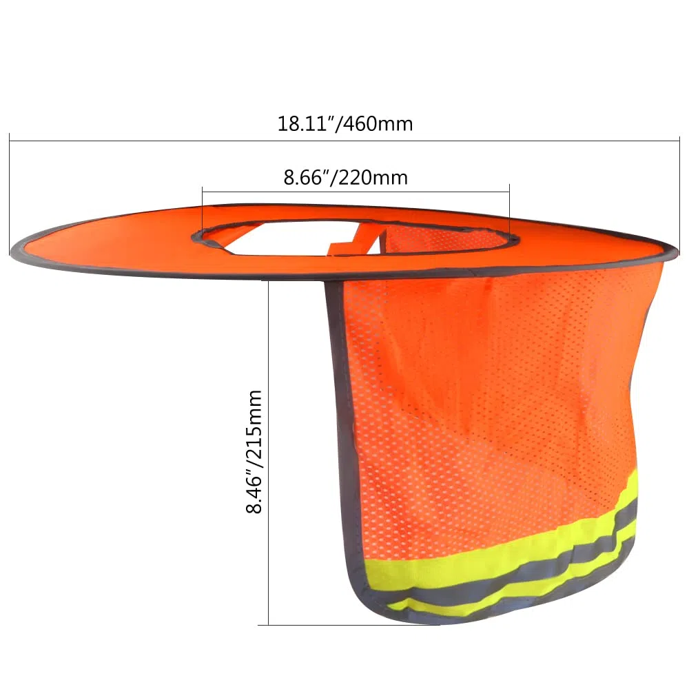 WMYCONGCONG Casque de protection solaire à bord complet en maille avec bande réfléchissante pour chantier de construction en plein air, accessoires de casque de sécurité, haute visibilité