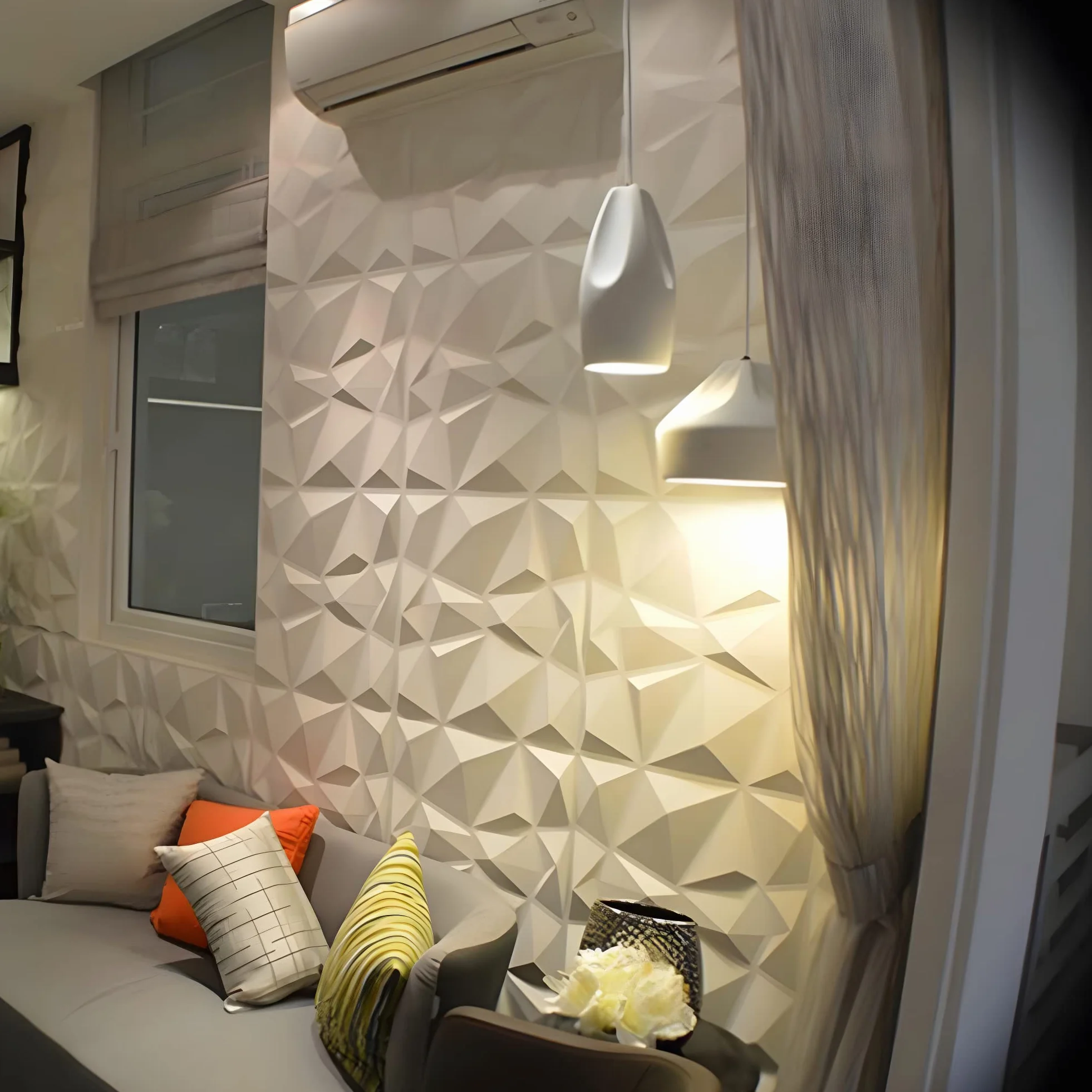 LeapBeast Lot de 12 Panneaux Muraux Texturés 3D,Dalles Murales Décoratives Salon,pour décoration murale intérieure en blanc, décoration murale en PVC