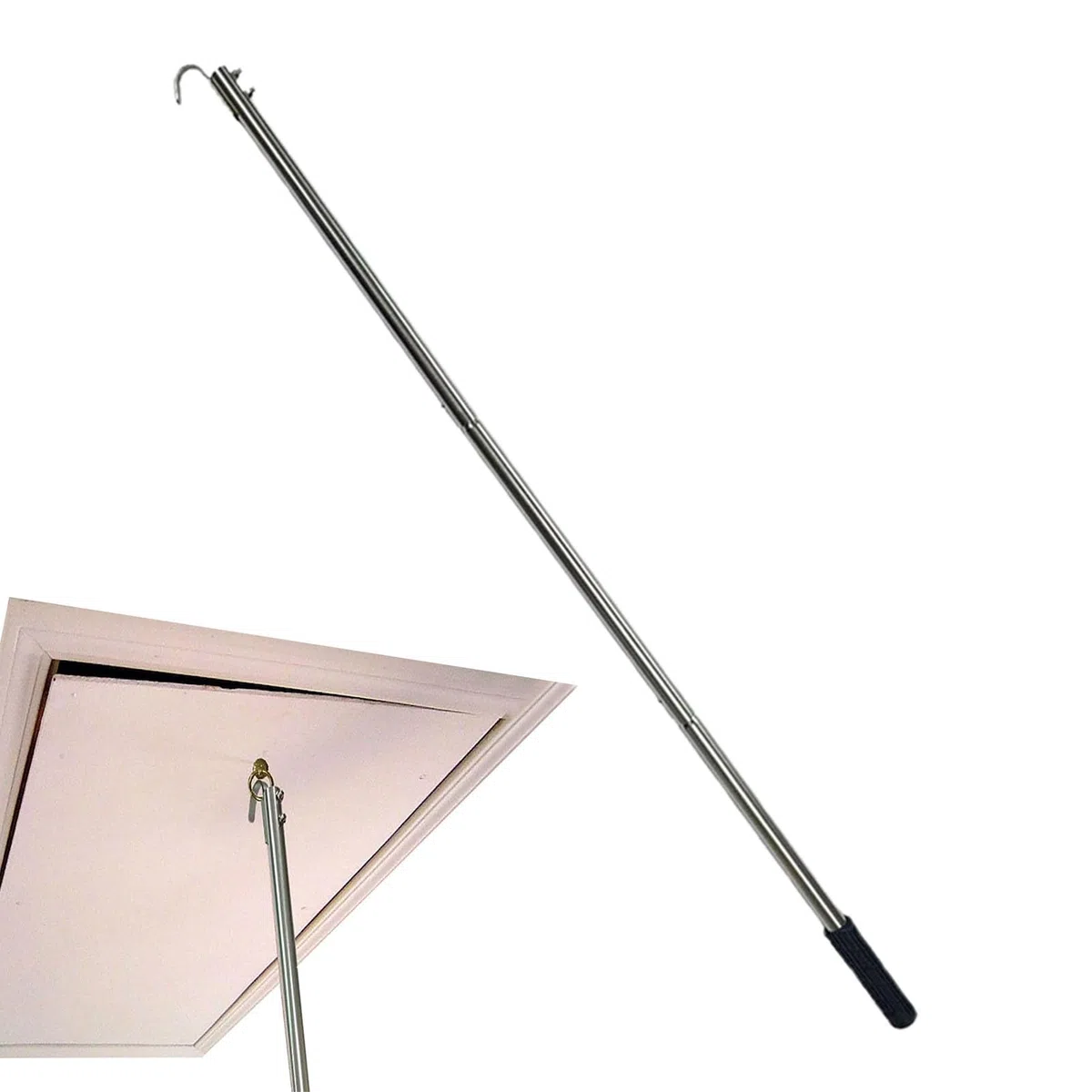 Ouvre-mât de fenêtre et échelle de avec Crochet, 101,6 cm, Crochet à Tirer Le Bas, Crochets et poteaux en Acier Inoxydable pour fenêtre de vantail ou de Veluxs, Trappe de loft