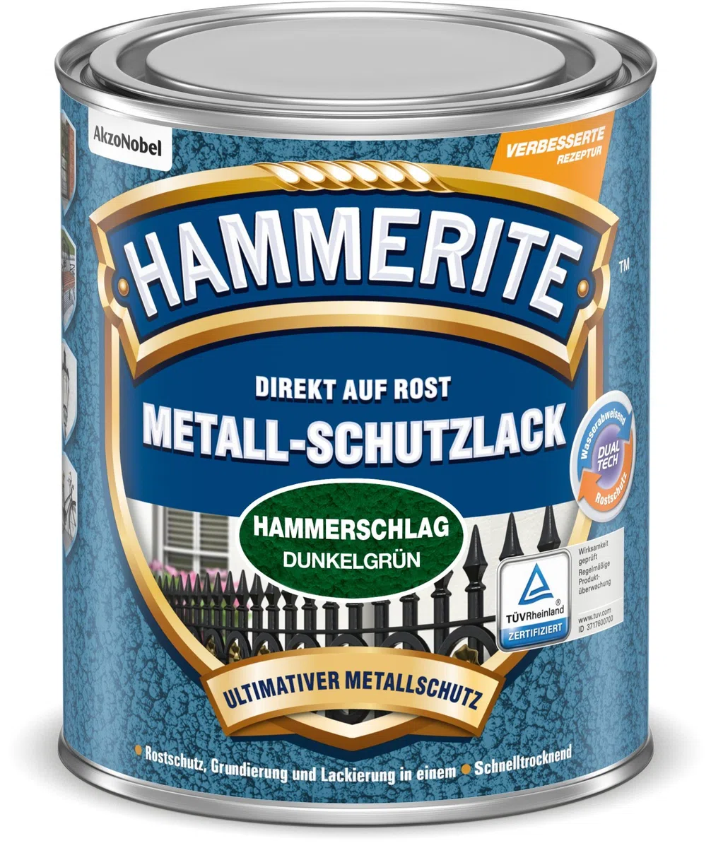 Hammerite, métal de protection peinture martelé, 0,75 l – Vert foncé