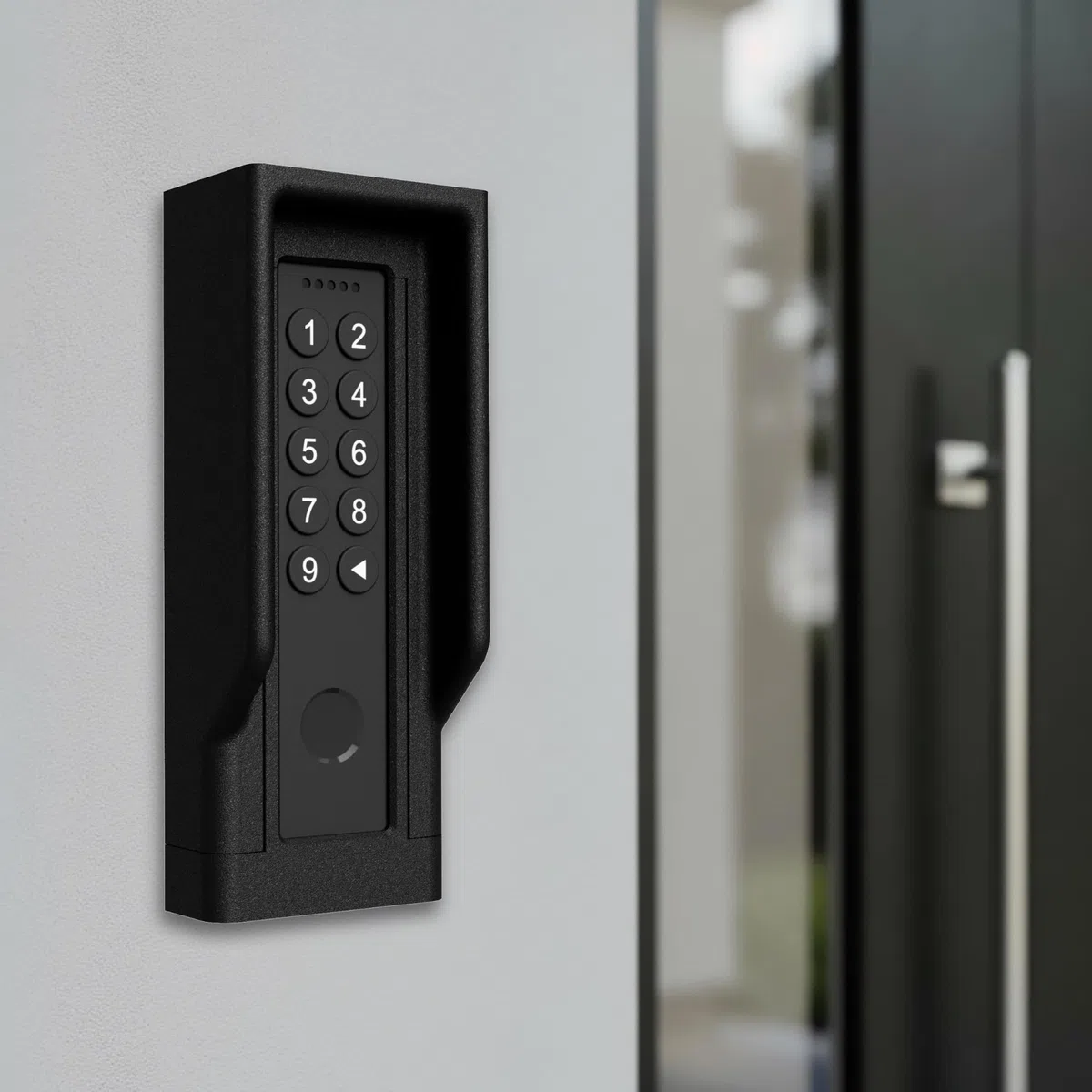 Support mural adapté au Nuki Keypad 2 - Accessoire pour serrure connectée - Cadre pour lecteur d’empreintes pour entrée intelligente - Noir
