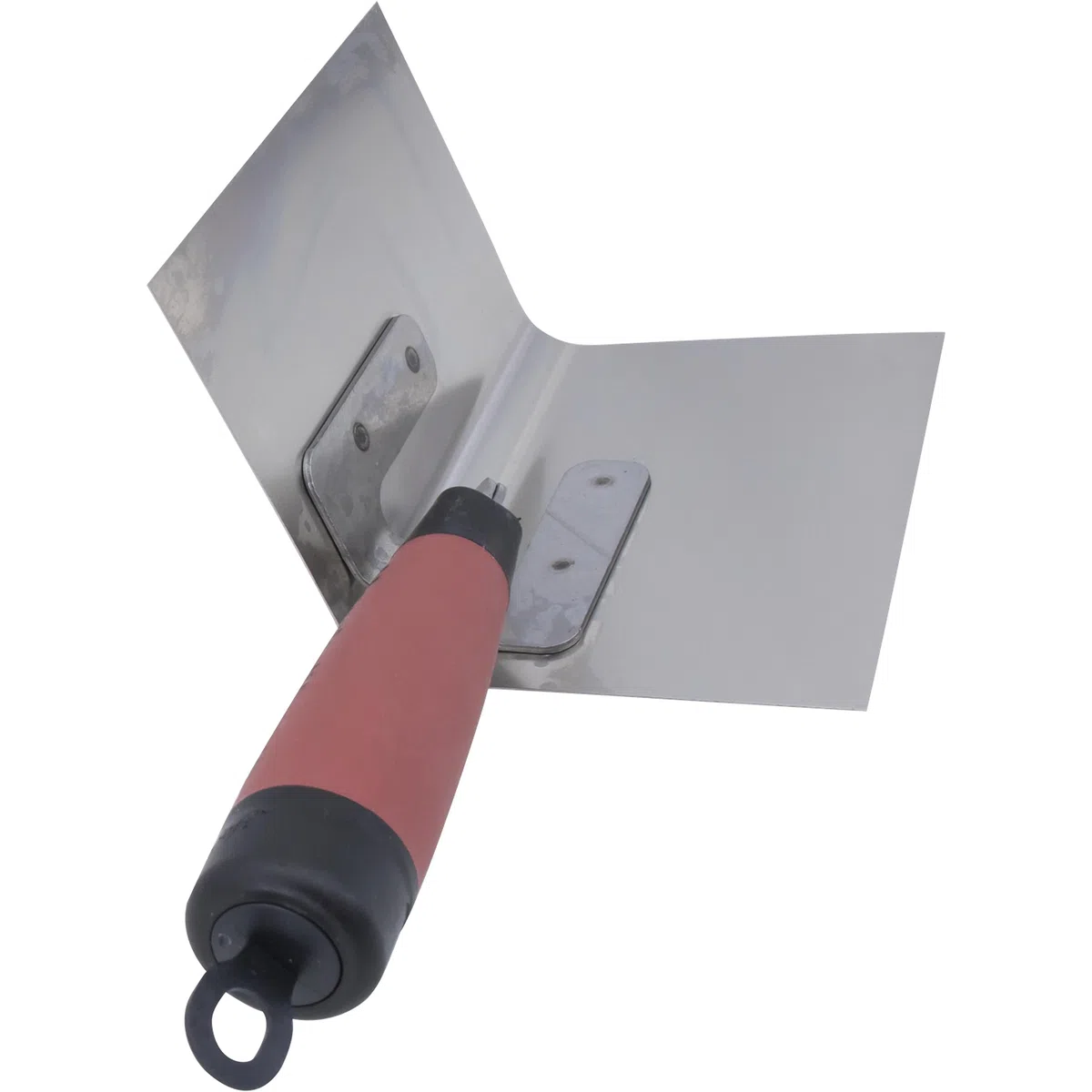 Truelle d'angle intérieur Marshalltown Bullnose avec manche Durasoft, en acier inoxydable, pour le placoplâtre et le plâtre, dimensions : 127x89 mm
