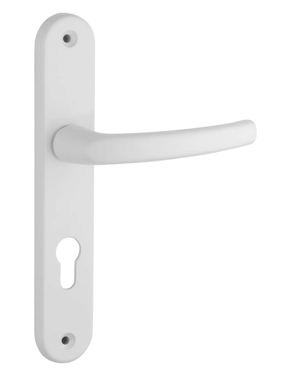 THIRARD - Ensemble de Poignées pour Porte d'Entrée Sultane - Zamak Fondu - Usage Pratique - Trou de Cylindre - Carré 7 mm - Entr'Axes 195 mm - Finition Blanc