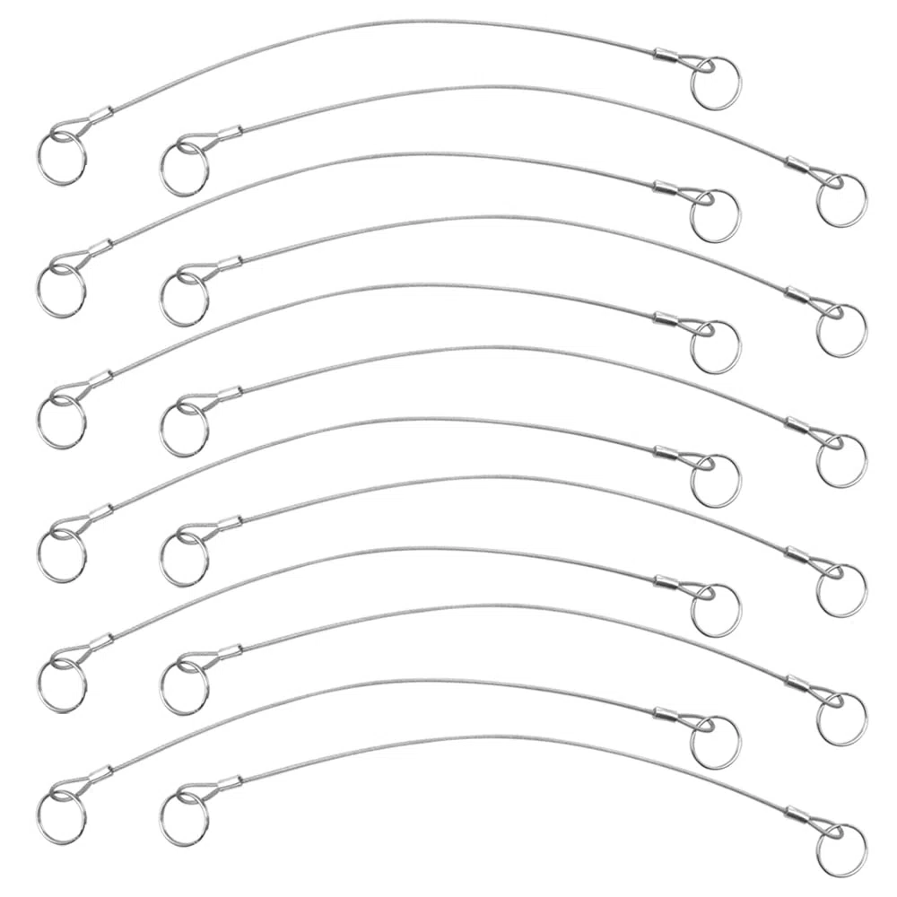 YuCool Lot de 12 cordons métalliques en acier inoxydable 316 avec revêtement en caoutchouc pour la navigation, empêche la perte et la suspension d'objets 2 mm