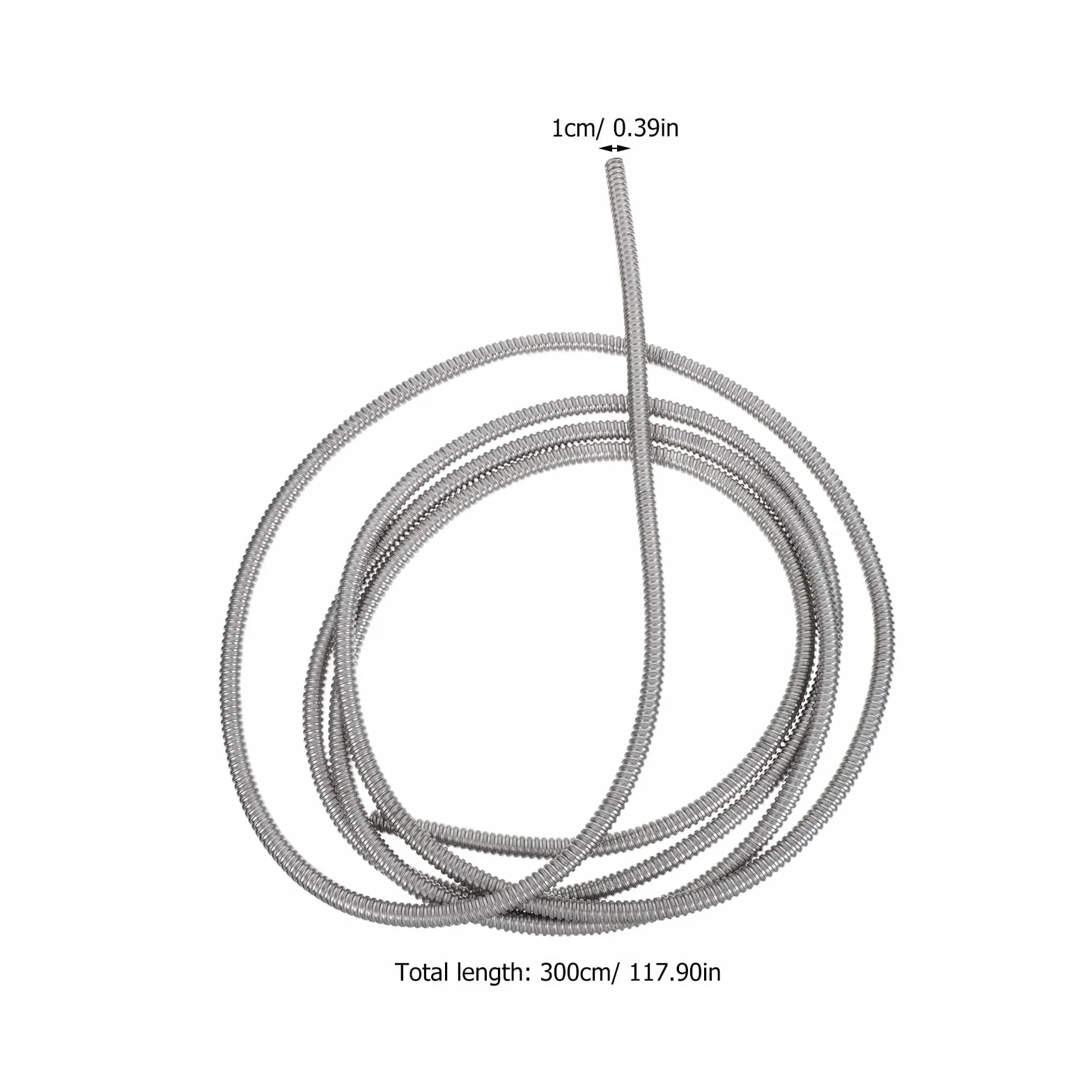 Gatuida Gaine ÉLectrique Flexible en Acier Inoxydable 304 Tube De Protection De CâBles RéSistant Et Flexible 118.11In Gestion SéCuriséE pour CâBles Industriels Et Domestiques