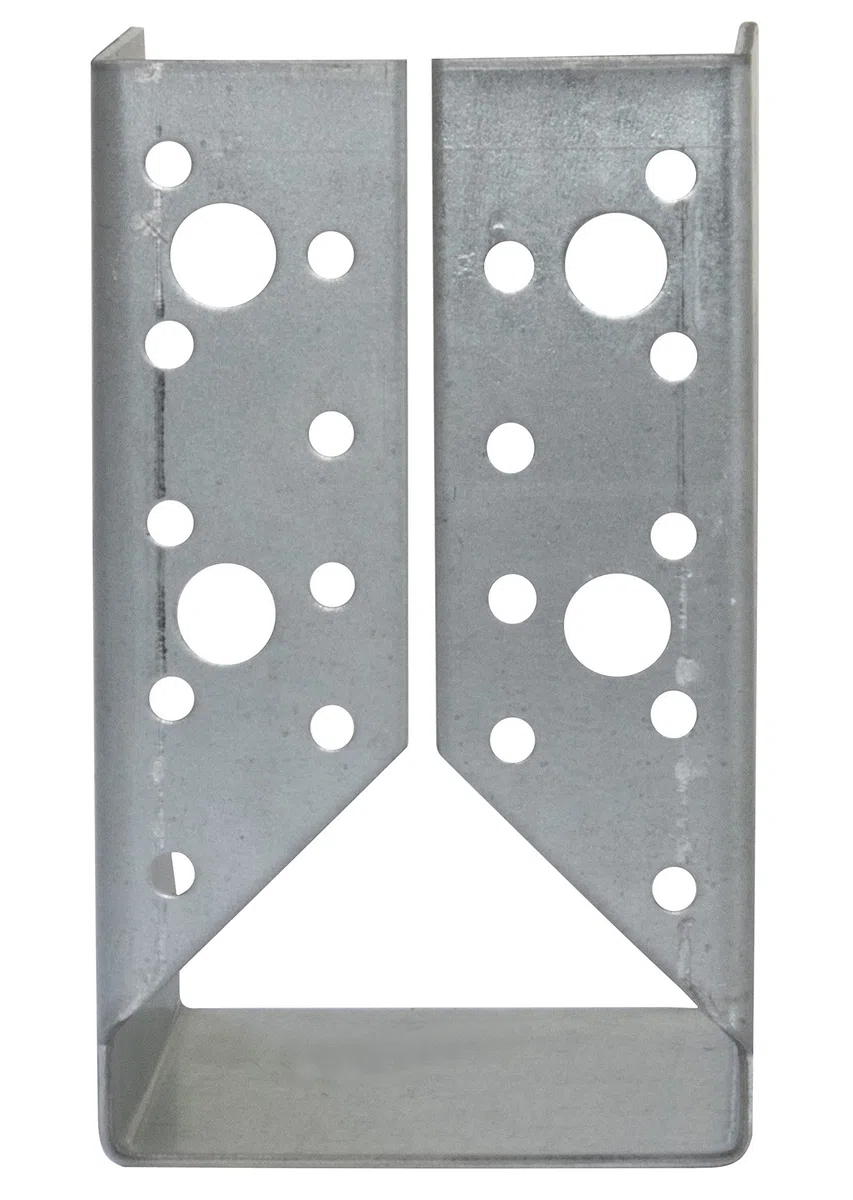 AERZETIX - C58655 - Lot de 2 Sabots de charpente à ailes intérieures 70x125x75x2 mm - sabot de solive à 32 trous - en acier zingué Z275