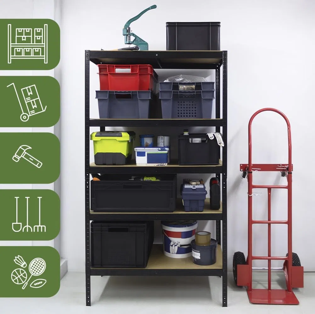 Box and beyond - Bac Gerbable - 60 x 40 x 32 cm - 60L - Charge 20 kg - Plastique Noir - Stockage, Rangement, Outils, Bricolage - Résistant - Réutilisable - Garage, Cave, Buanderie