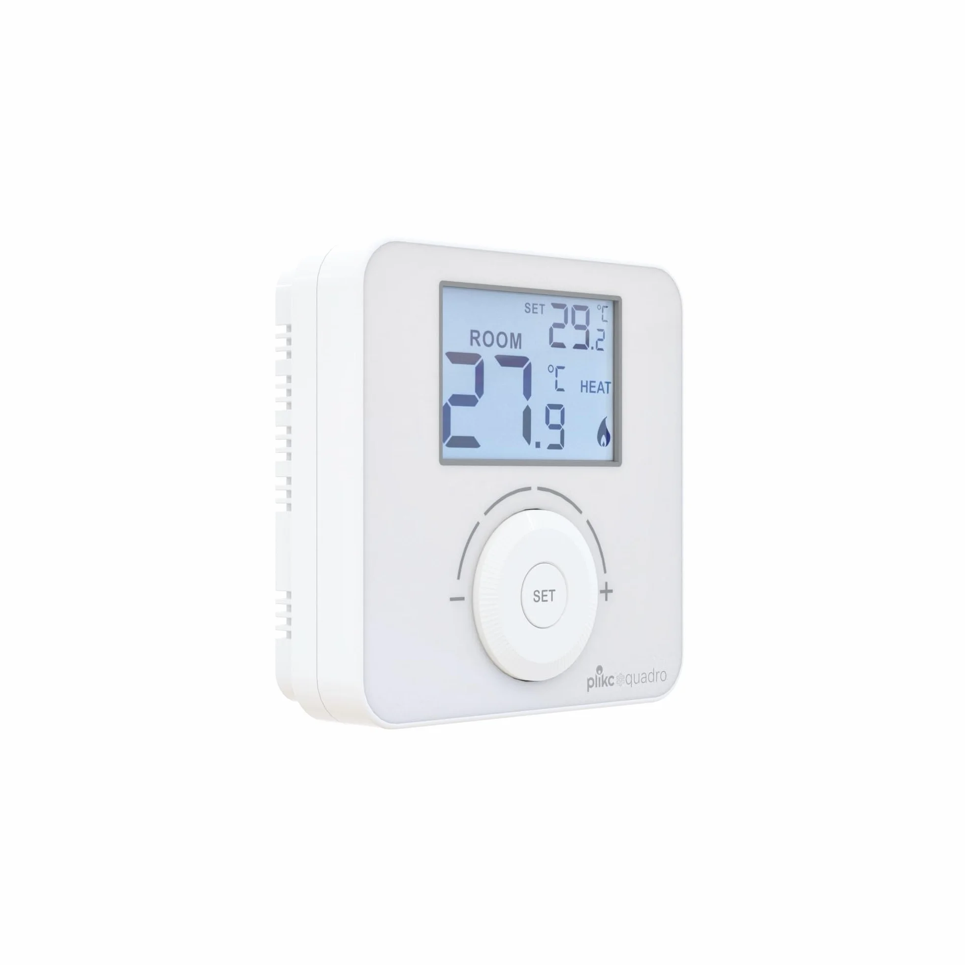 Plikc Quadro Plikc PLK267690 Thermostat d'ambiance numérique Mural à Piles Blanc