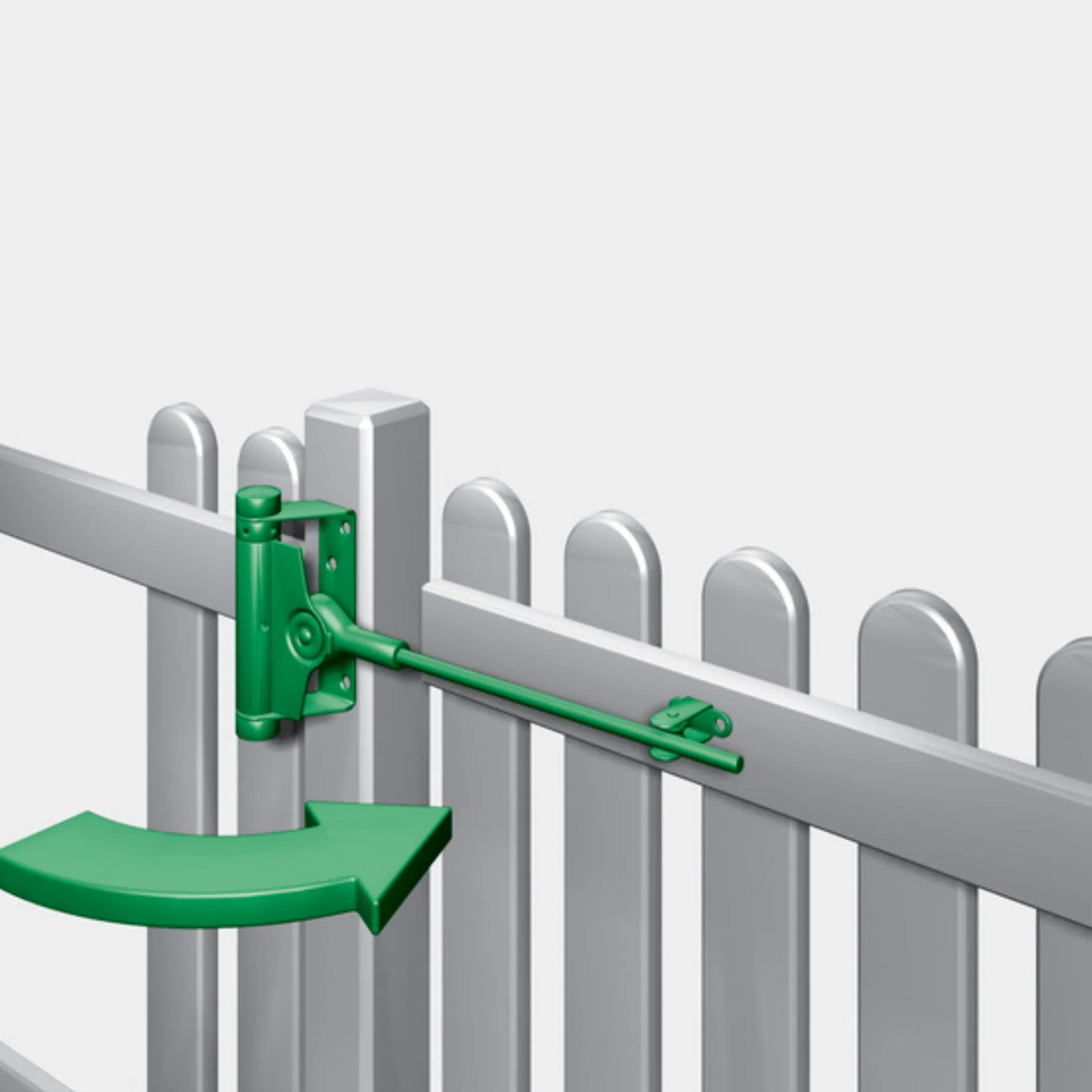 Ferme-porte à tige avec ressort | poids de porte jusqu'à 35 kg | acier galvanisé argent | 1 pièce - ferme-porte automatique pour portail de jardin & porte intérieure