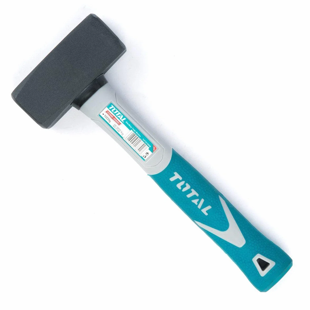 Total Tools - Massette en Acier - 1500 g - Idéal pour la Construction et la Maçonnerie - Haute Résistance aux Chocs - Manche en Fibre Ergonomique - Tête en Acier au Carbone Forgé
