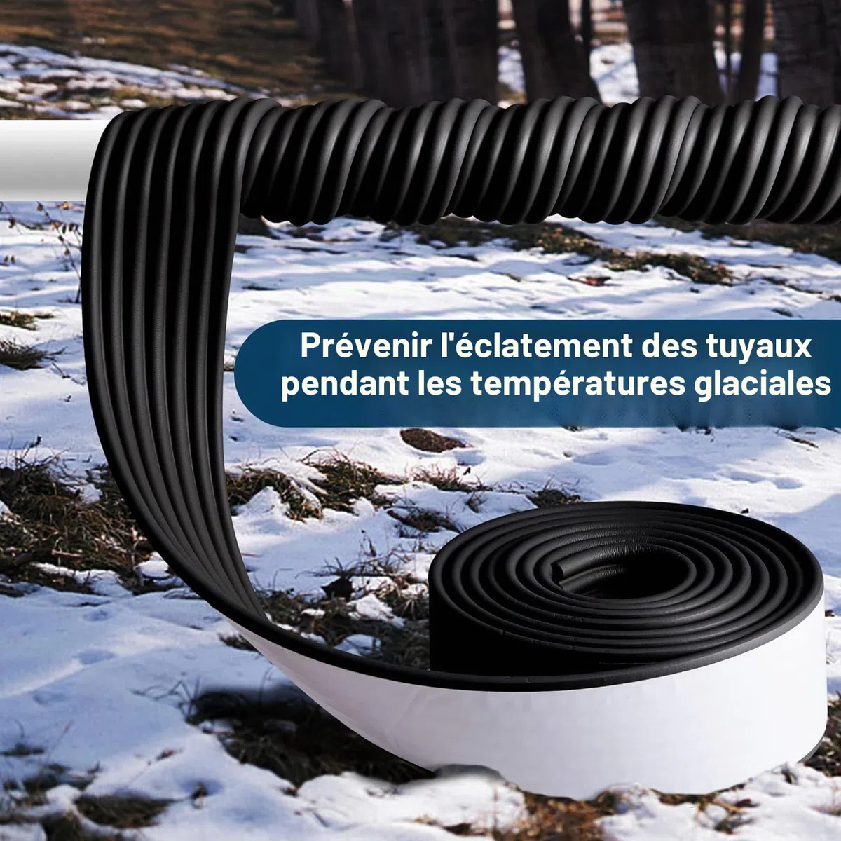 Isolation de Tuyau 8cm x 5m - Isolant pour Tuyaux de Chauffage Extérieurs - Manchon Isolant