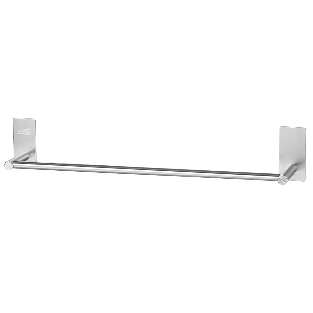 JS Barre Porte-Serviettes Auto-Adhesif en Acier Inoxydable Brosse pour Salle de Bain, 55 cm, Chambre a Coucher, Cuisine - Argente