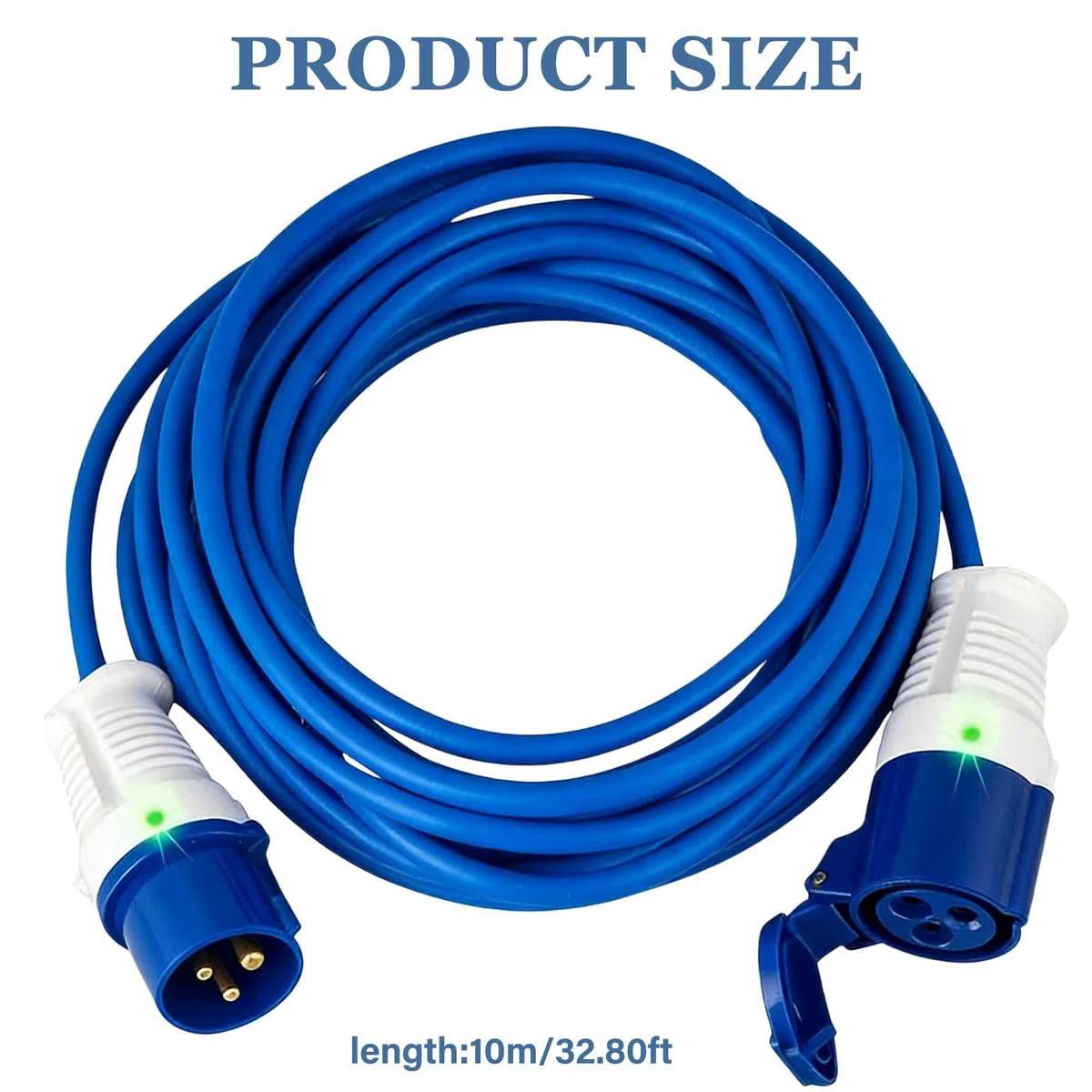 Rallonge CEE,10M 230V 16A CEE Rallonge Electrique,Rallonge Camping Car,Câble Rallonge Caravane CEE pour Camping Et Activités De Plein Air,IP44,Chantiers,Industrie, Espaces xEtérieurs,Bleu