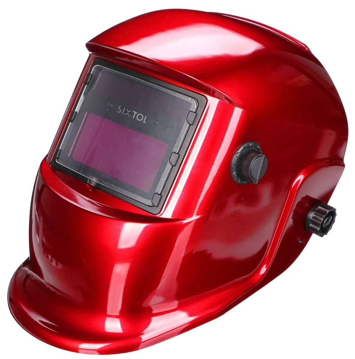 WELDING MASK 2 - Casque de soudage solaire à assombrissement automatique - Masque de soudage - Fonction ponçage - Large ombre 4/9-13 - Casque de soudage pour TIG MIG ARC - Rouge