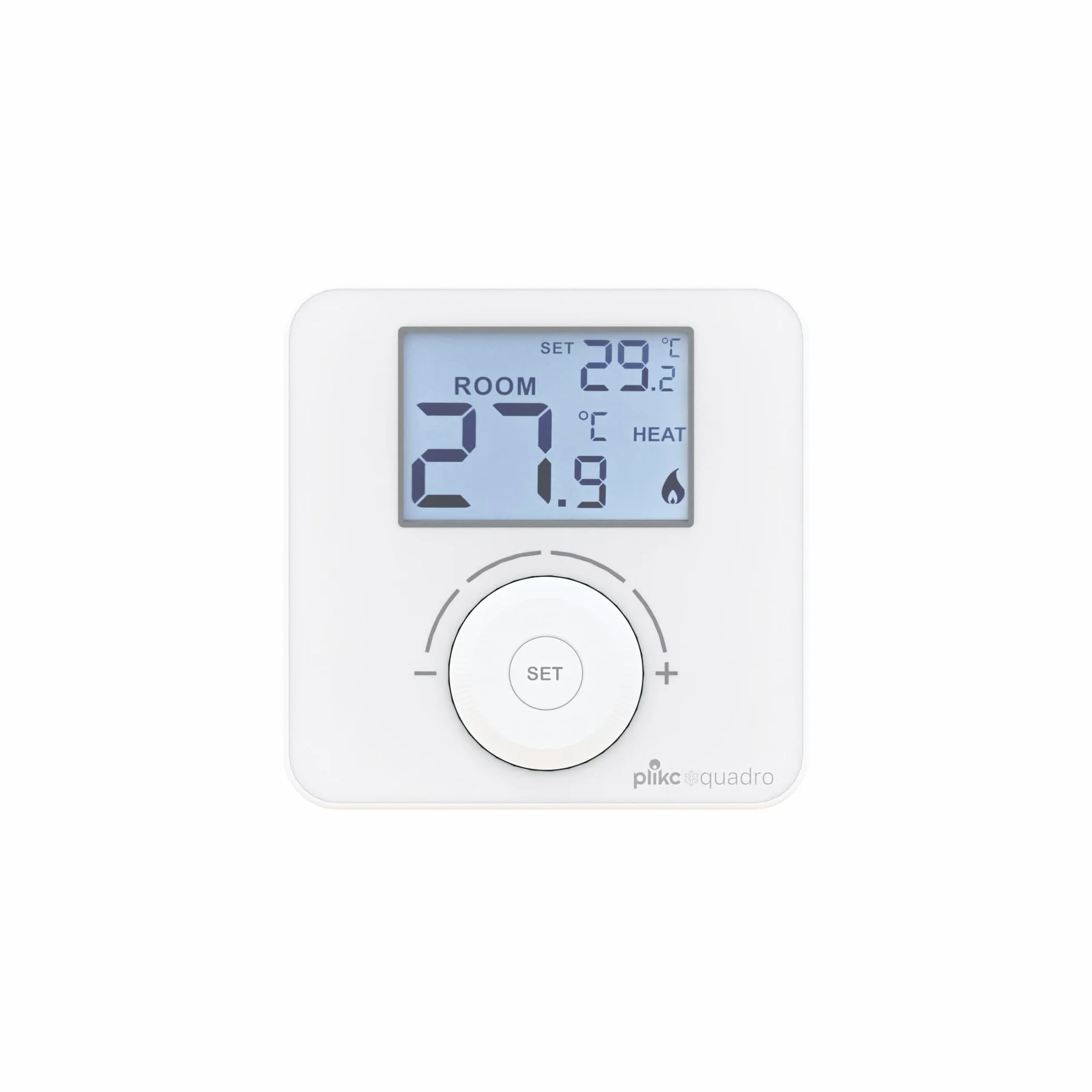 Plikc Quadro Plikc PLK267690 Thermostat d'ambiance numérique Mural à Piles Blanc