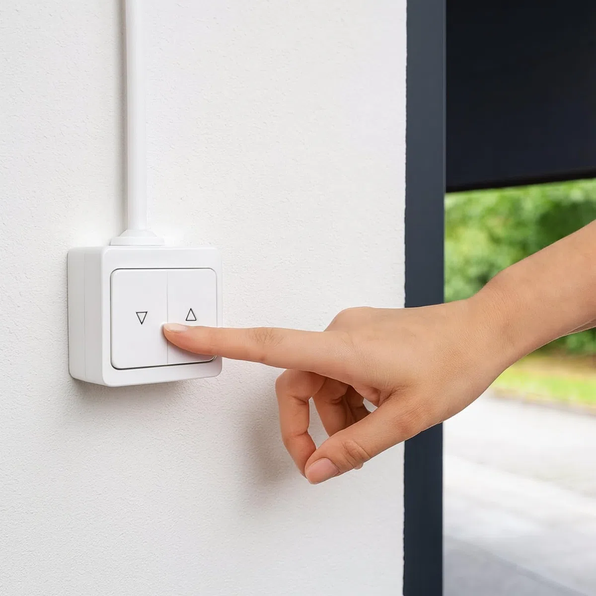 Bouton de store en saillie IP54, tout-en-un, série G1 blanc pur