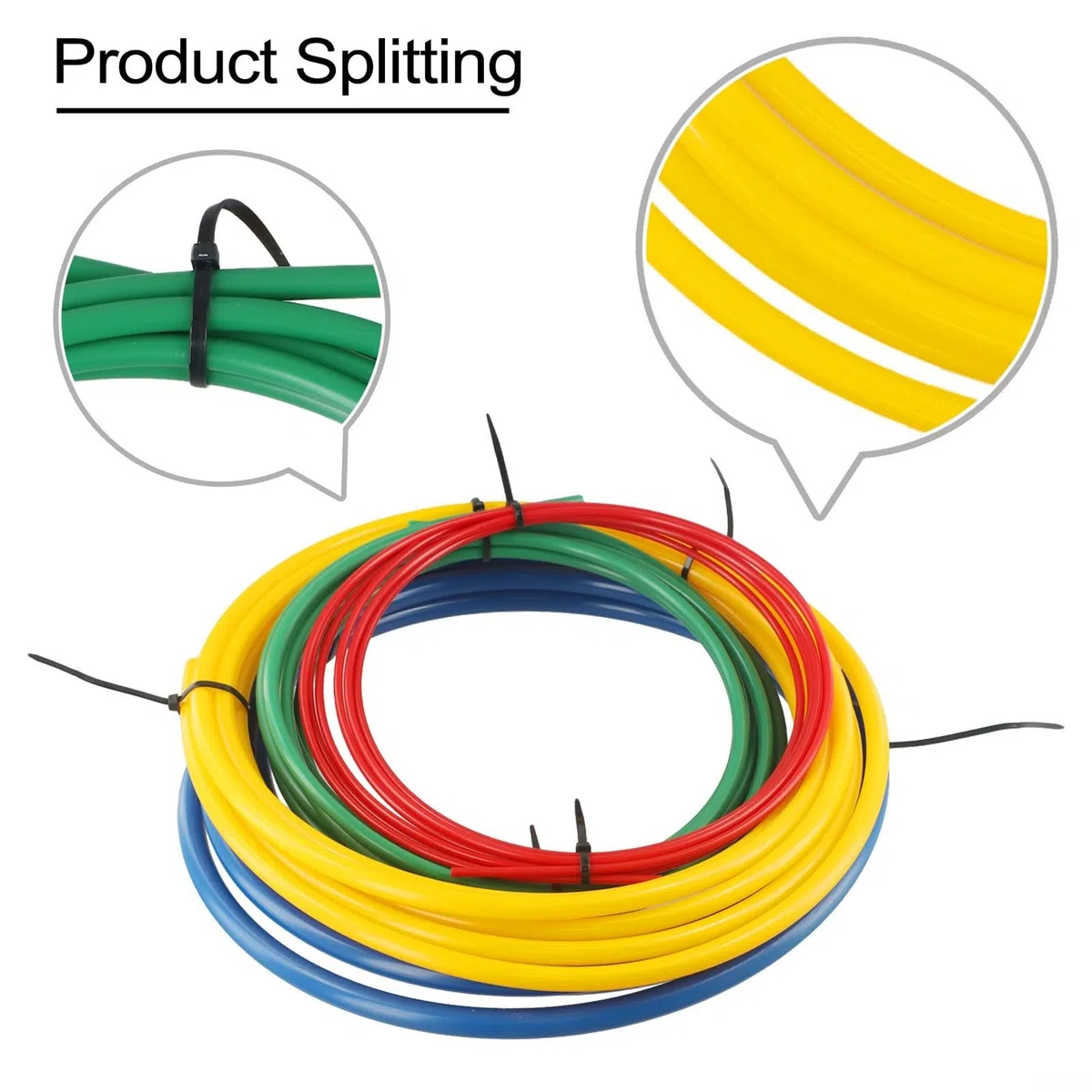 Kit de cintrage pour tuyaux en cuivre pour climatisation - En plastique PE - Avec 4 tailles - Bandes flexibles intégrées - Pour tuyaux de 1/4, 3/8, 1/2, 5/8", longueur : 4 m, modèle CT-205