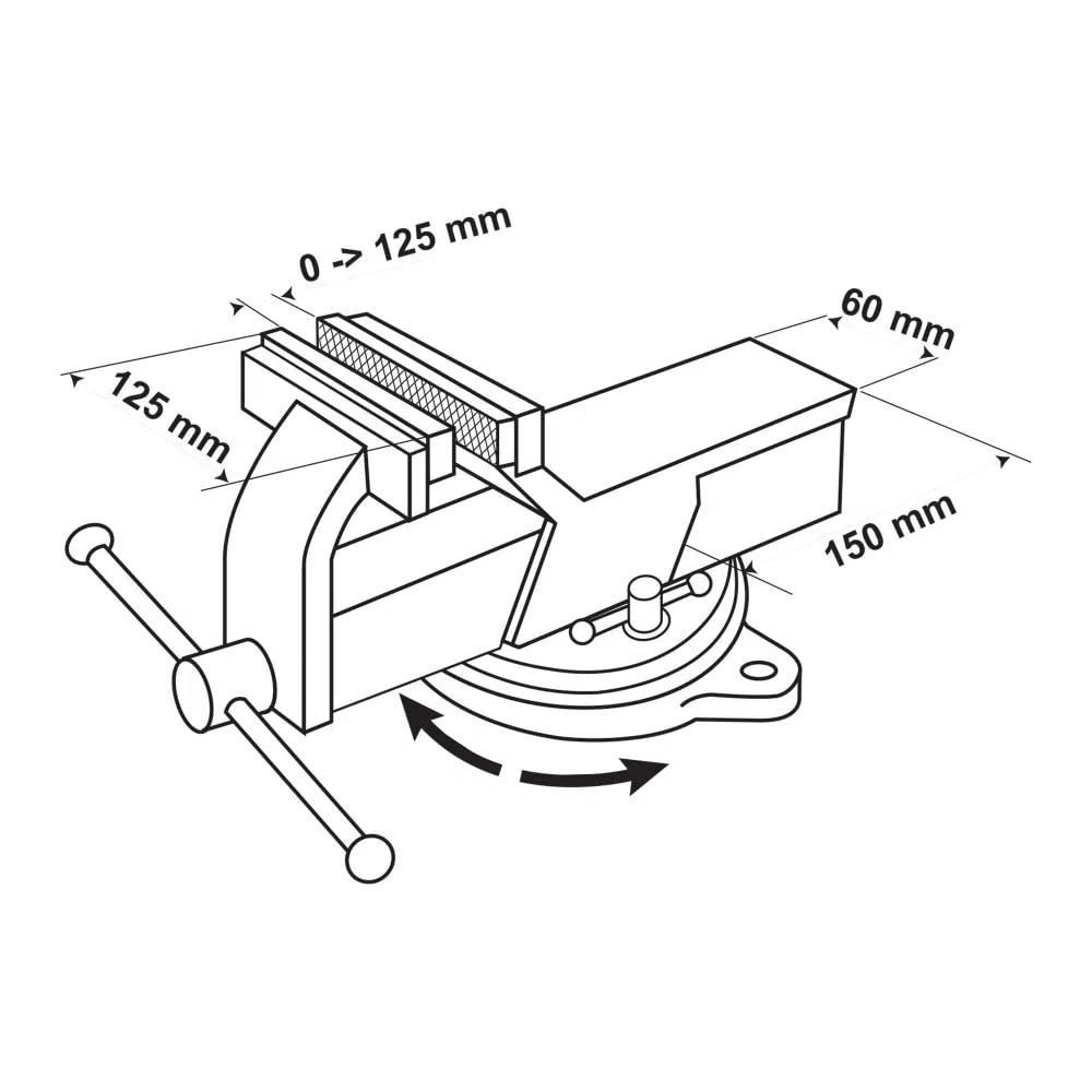 Rondy Etau 125mm Rouge Acier Allié