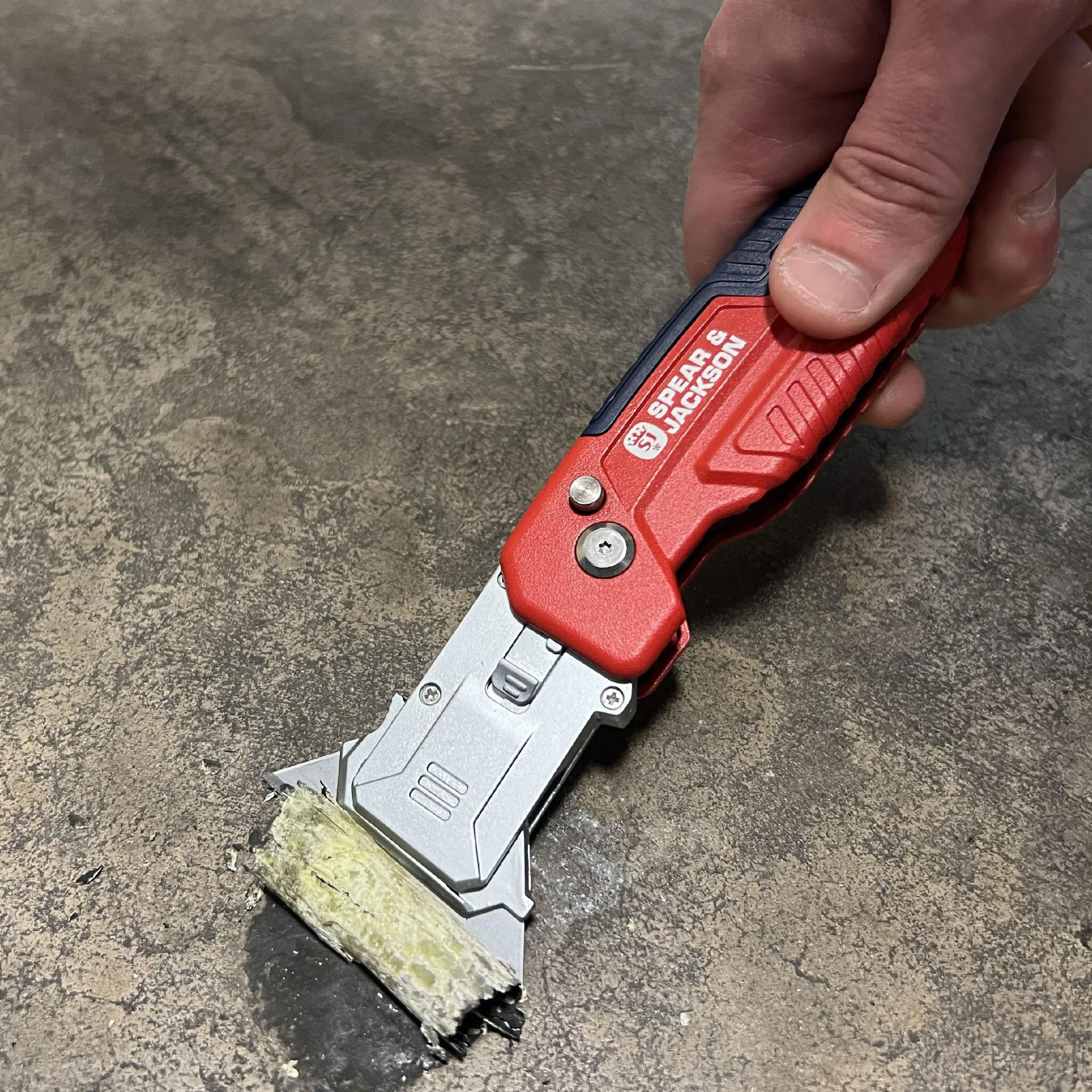 Spear & Jackson SJ1790 – Couteau à Découpe et Grattoir 2-en-1 – Couteau Utilitaire Convertible, Corps Métallique Durable, Poignée Antidérapante, 10 Lames – Pour Carton, Moquette, Vinyle et Peinture