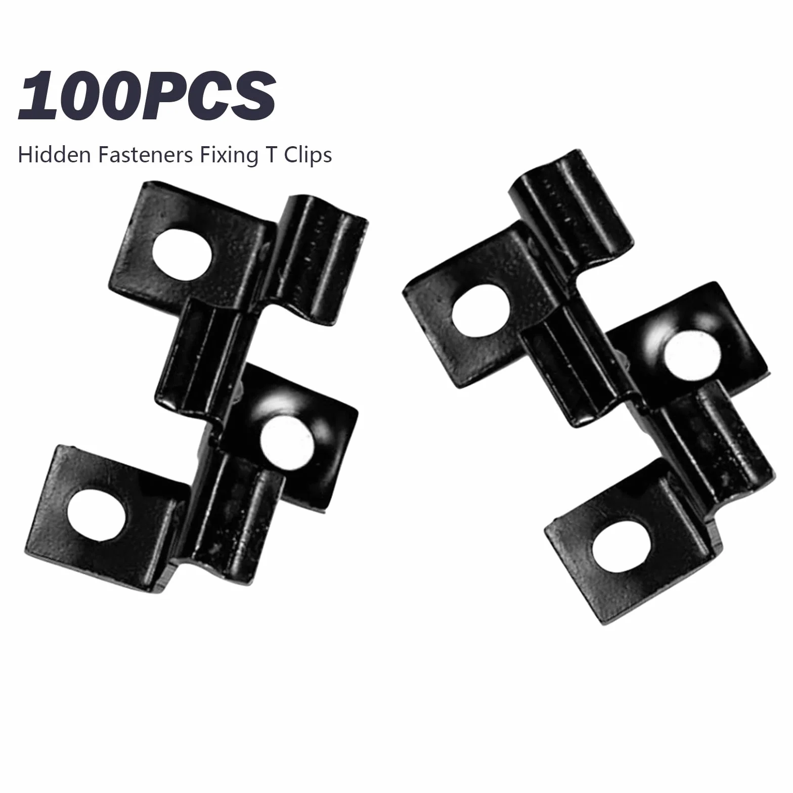 Lot de 100 clips WPC 4-6 mm en acier inoxydable, clips de terrasse WPC en acier inoxydable, noirs WPC (6 mm)