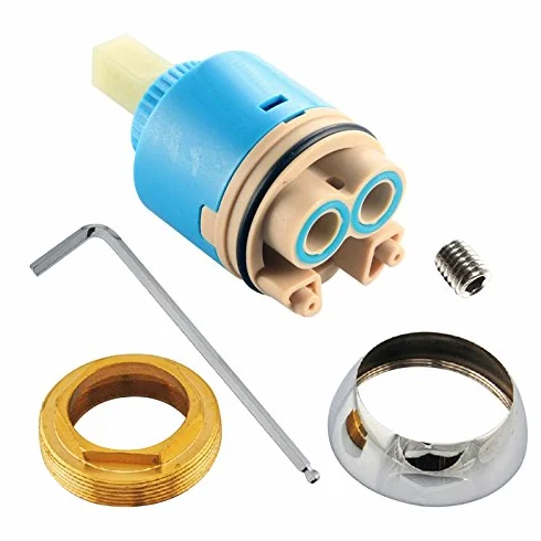 Disque en céramique et plastique 35 mm pour remplacement de robinet mitigeur de salle de bains, cartouche interne de rechange avec raccords, 35MM with fittings