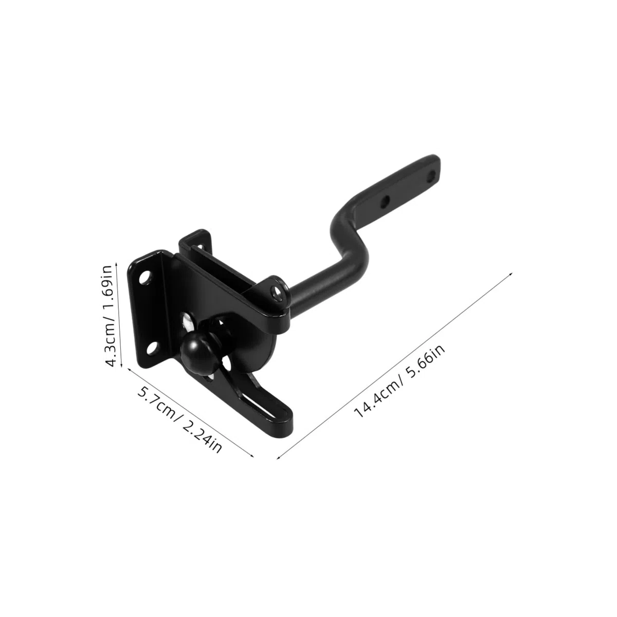 iplusmile Loquet de Portail et Stabilité Renforcée Mécanisme de Verrouillage Fiable en Fer Noir pour Portillon Bois pour Clôtures Extérieures et Fermes