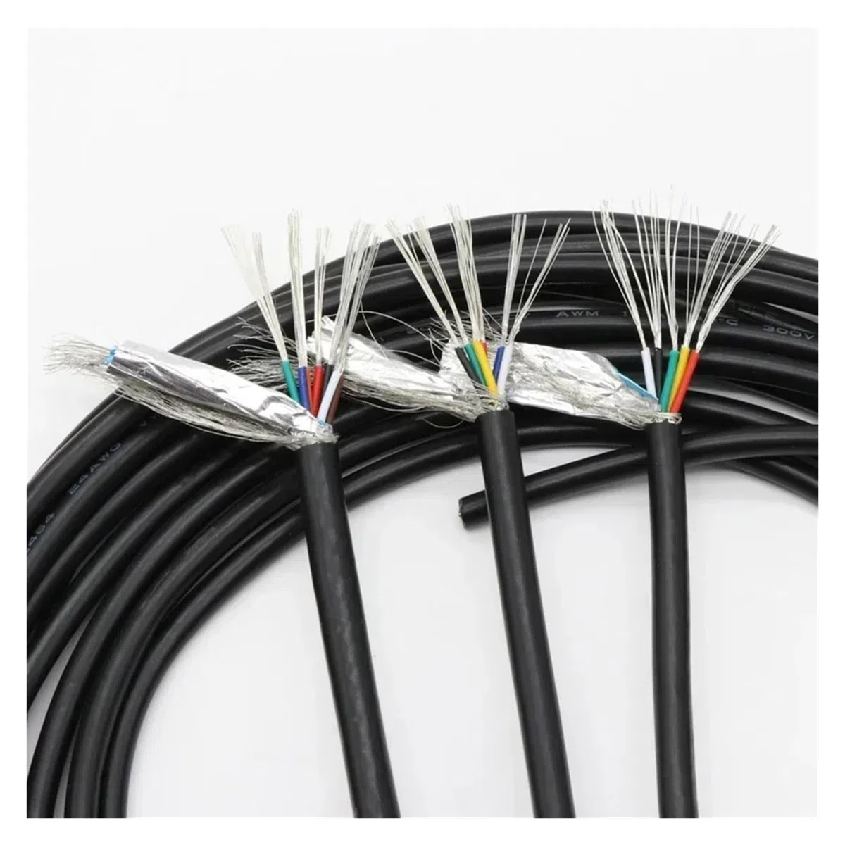 Câble blindé UL2464 5/10 m, 26 AWG, 24 AWG, 22 AWG, ligne audio, 2, 3, 4, 5, 6 ou 8 conducteurs, câble de contrôle de signal en cuivre, fils gainés(24AWG,5 METERS_5 CORES)